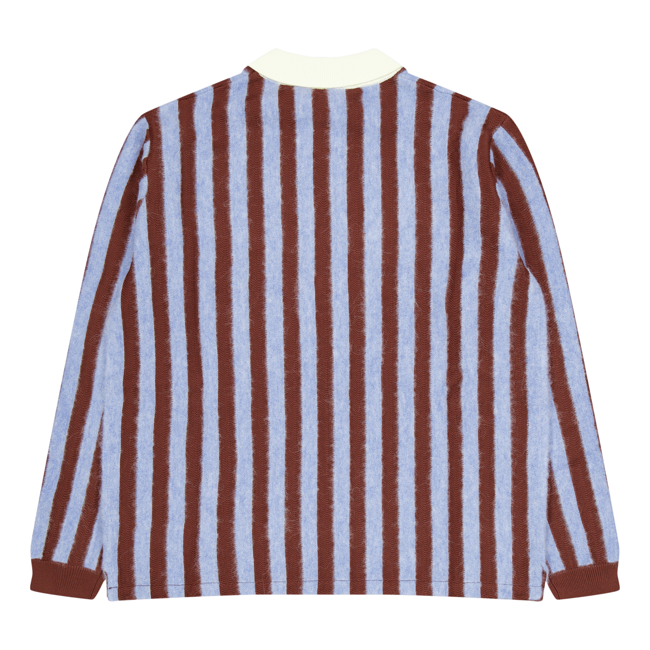 Maison Kitsuné Striped Comfort Polo Sky Blue/hazelnut