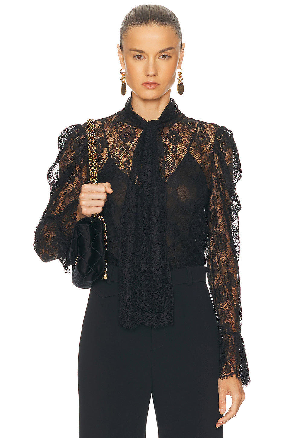 Chloe Jacquard Flower Lace Blouse