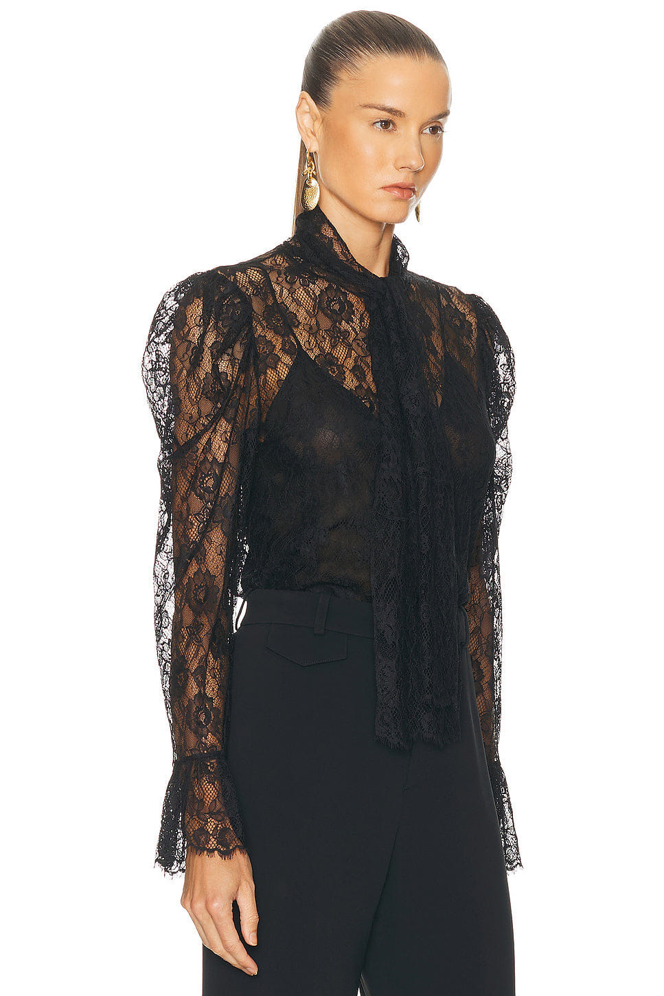 Chloe Jacquard Flower Lace Blouse
