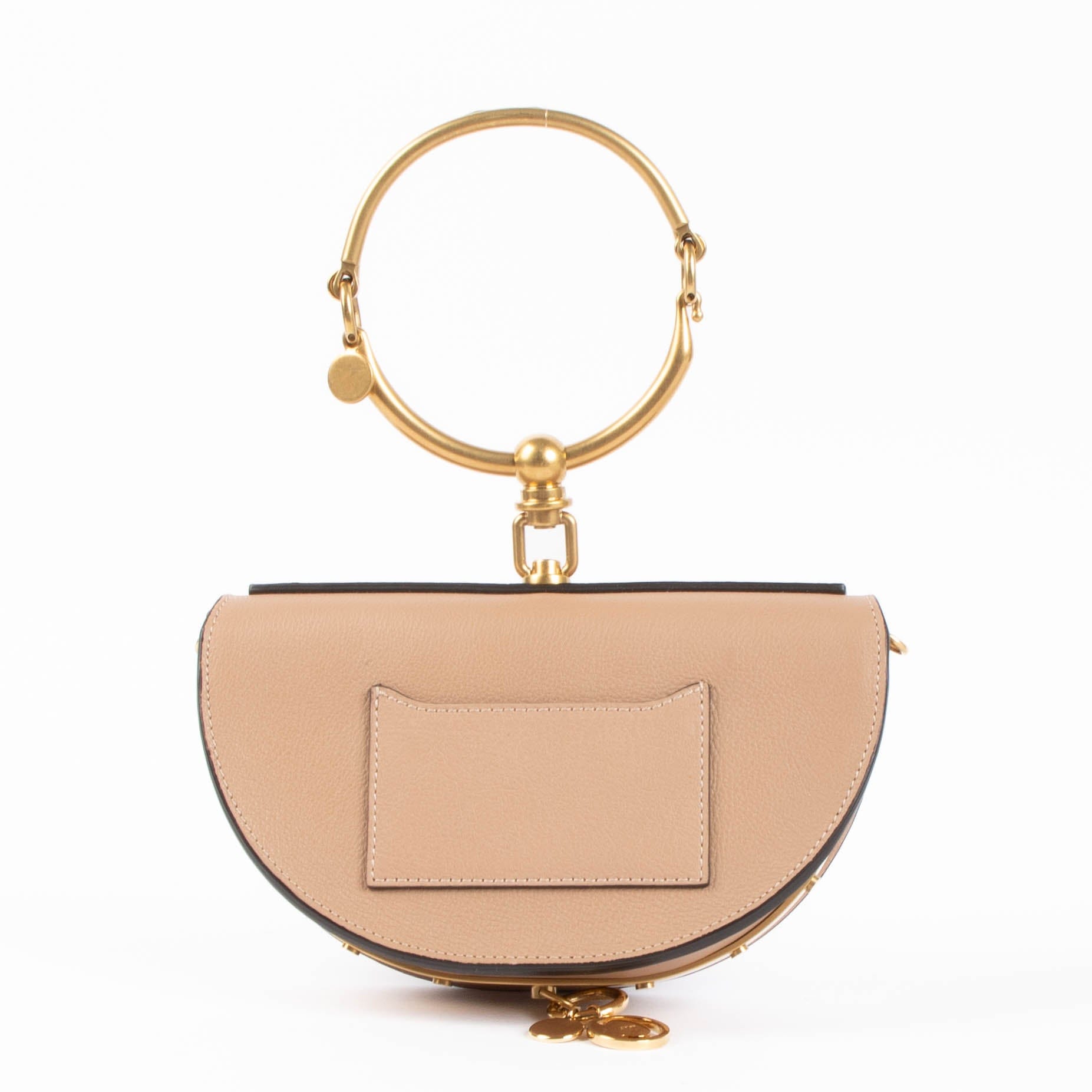 Chloé Beige Leather Nile Minaudière Bracelet Bag