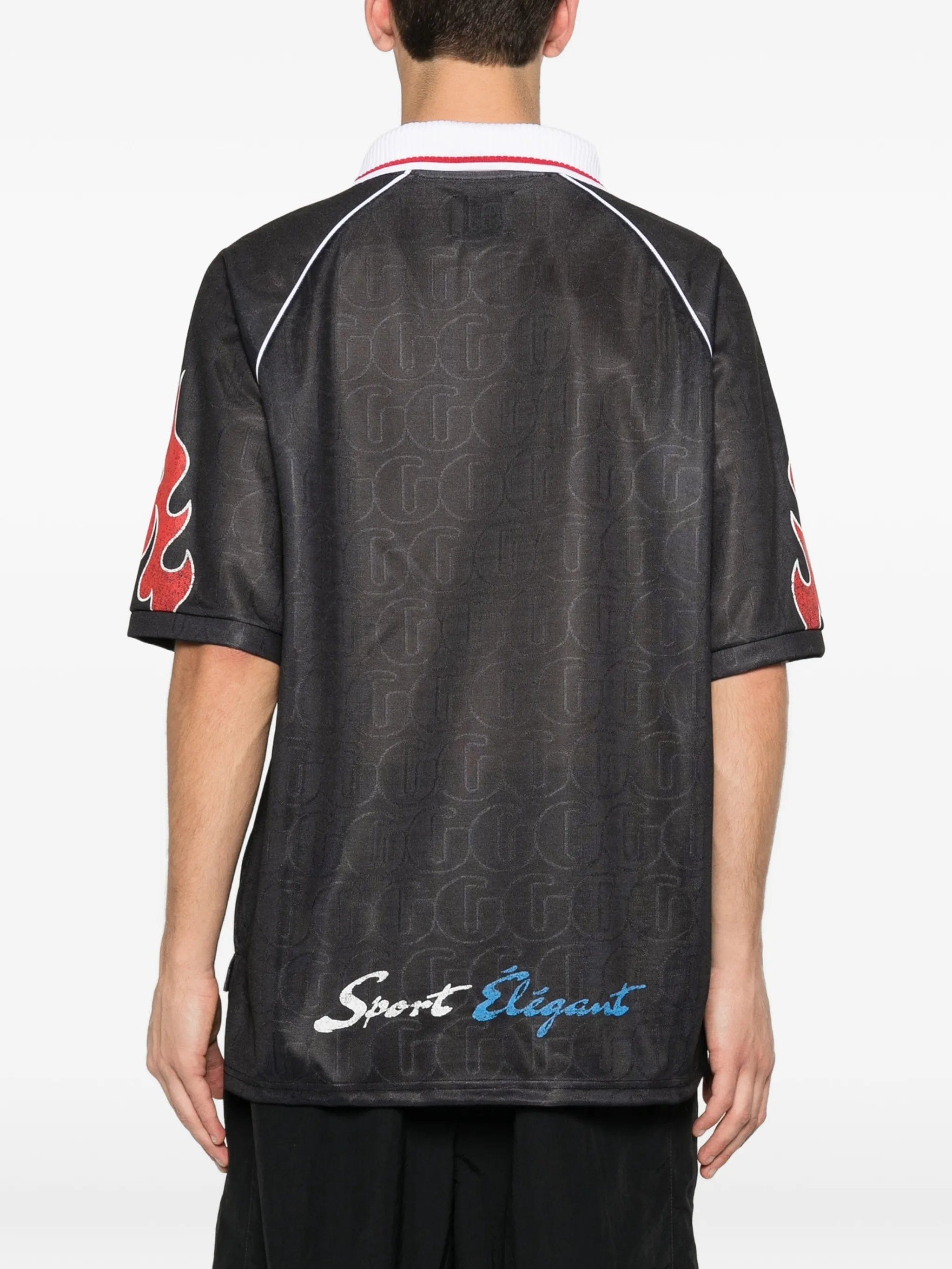 Gallery DEPT. Japan Football flame - print polo shirt