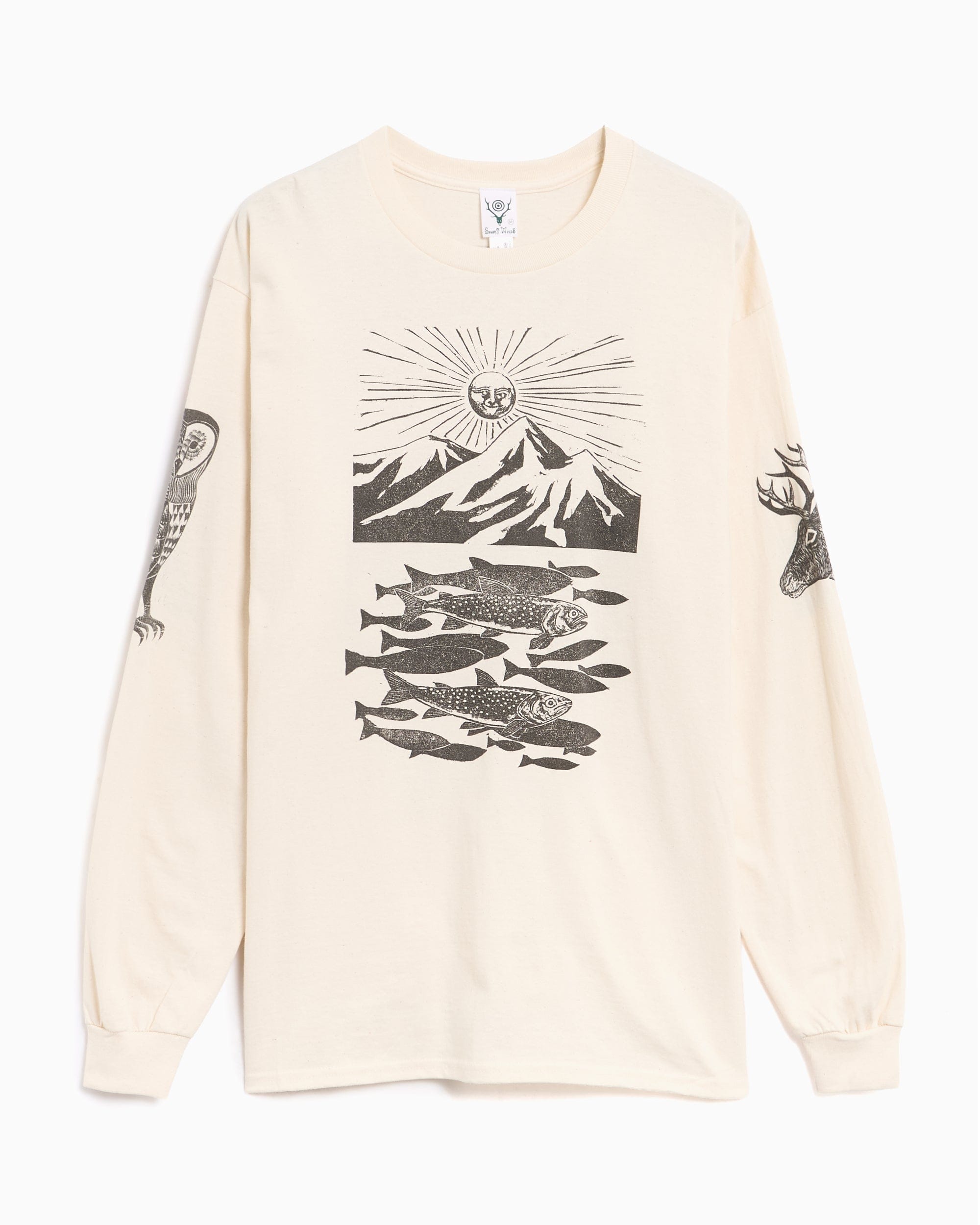 South2 West8 Camiseta con gráfico Relaxed de manga larga South2 West8 x F.KITAMURA para hombre