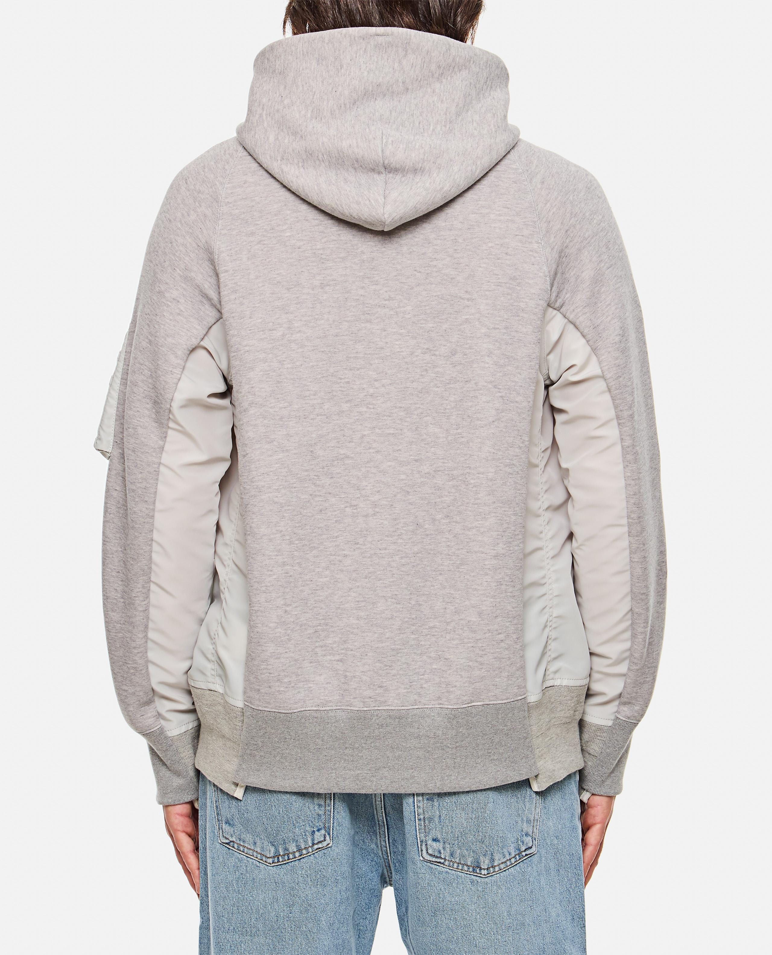 Sacai FELPA IN SPUGNA CON CAPPUCCIO IN TWILL E NYLON