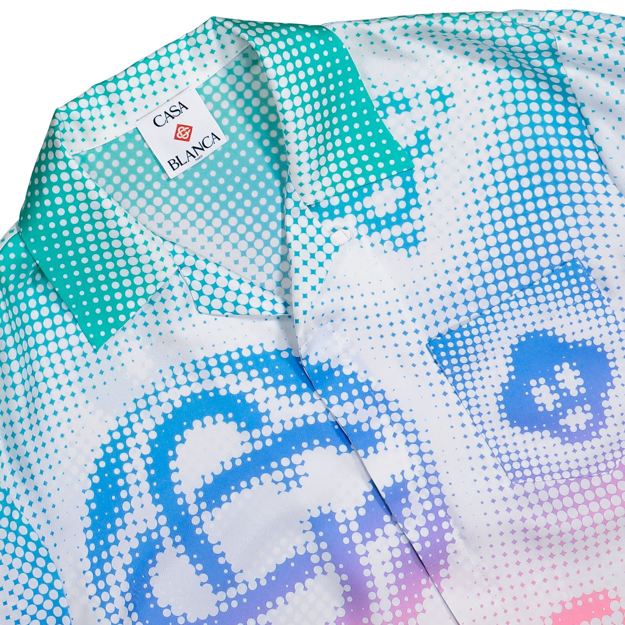 Casablanca Halftone Logo Cuban Collar LS Shirt