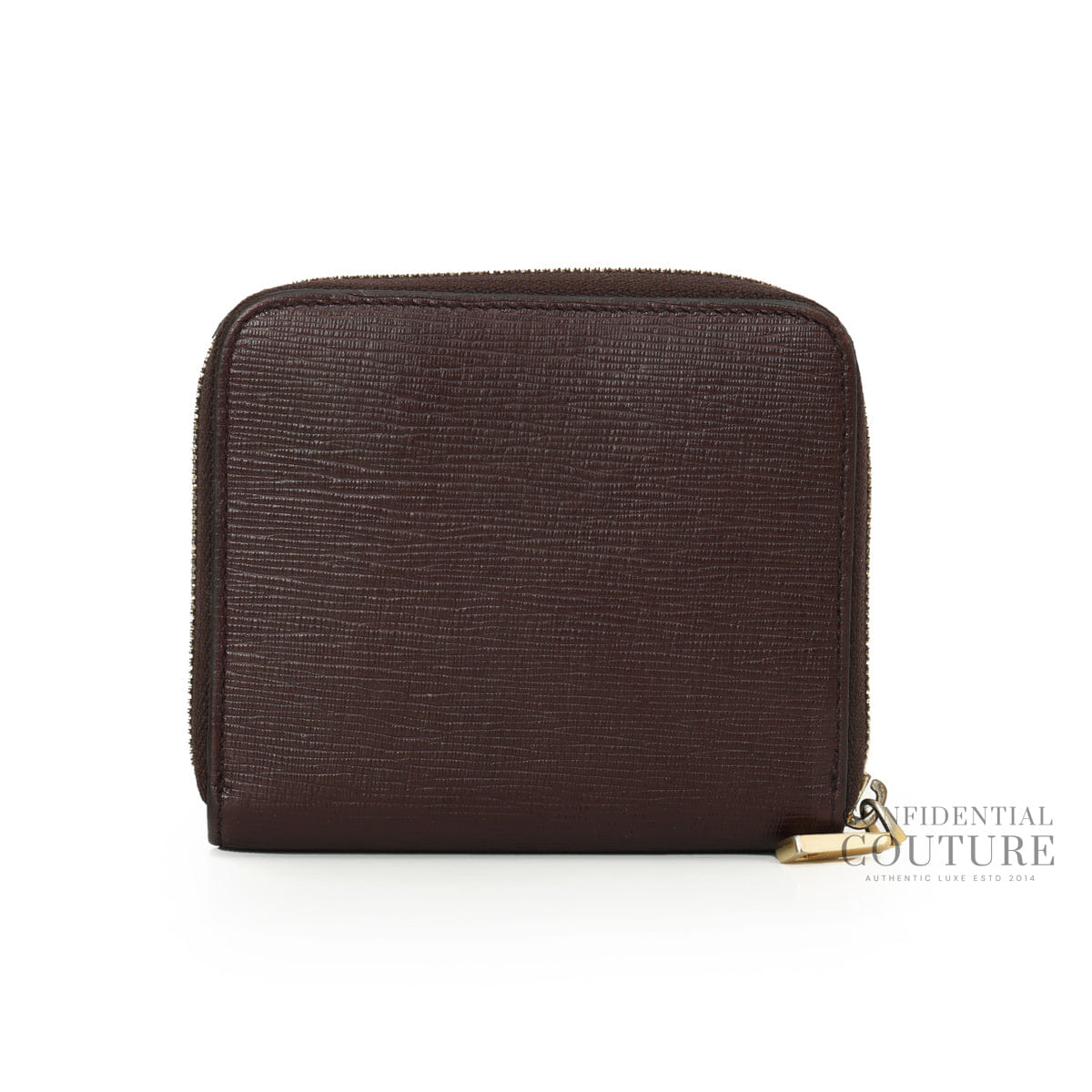 Bally Dark Plum Leather Compact Wallet