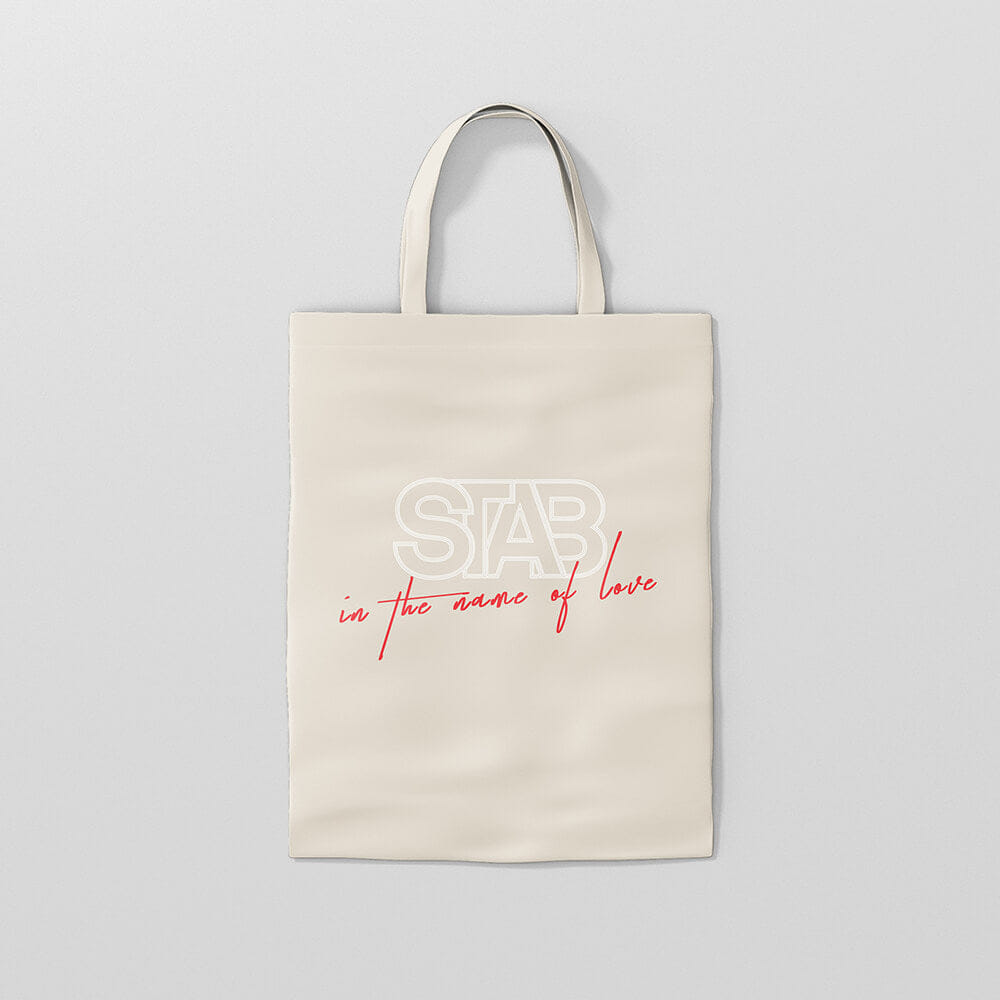 Name. STAB In the Name of Love Tote Bag - Cream / Red