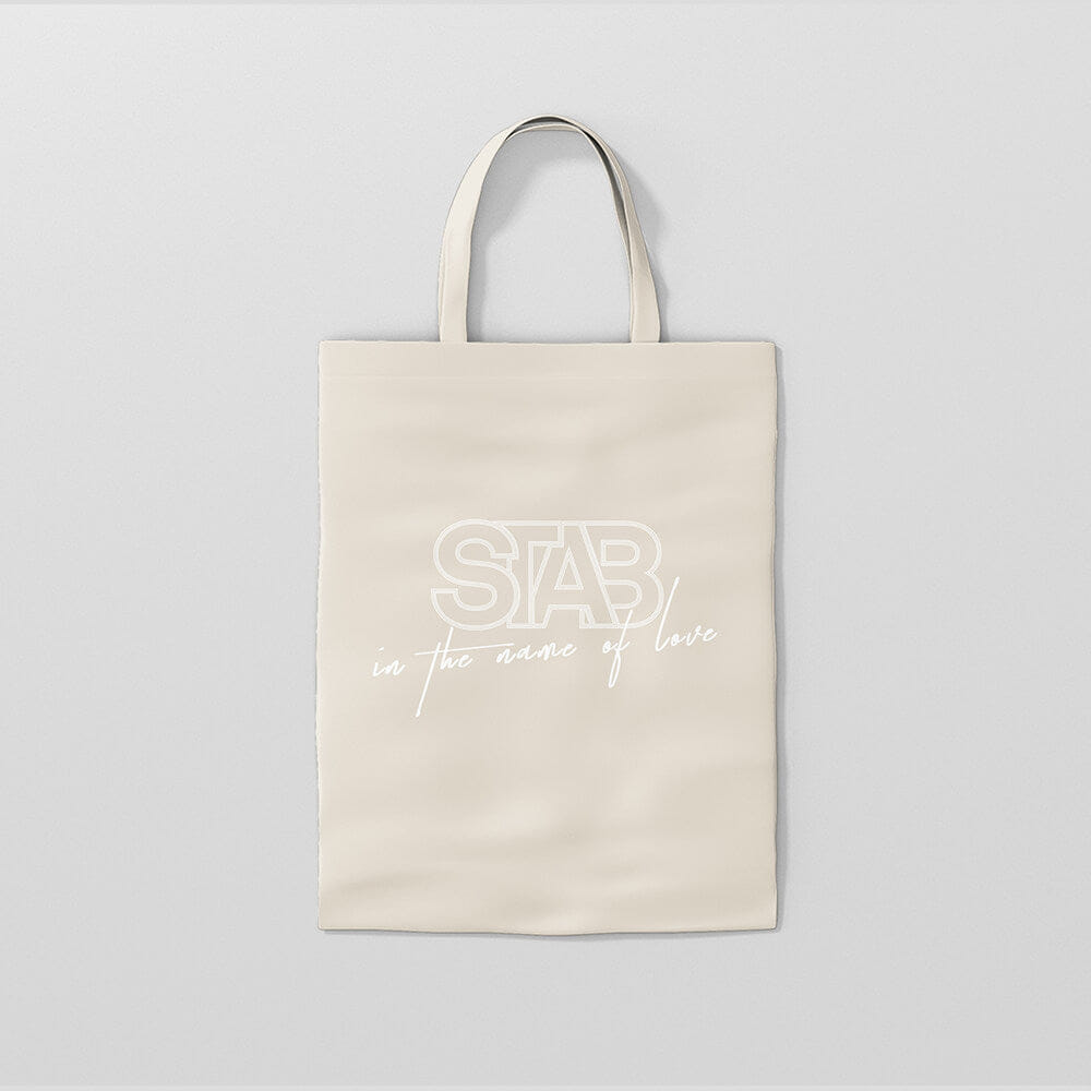 WHITE* STAB In the Name of Love Tote Bag - Cream / White
