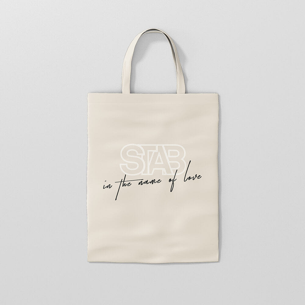 Name. STAB In the Name of Love Tote Bag - Cream / Black