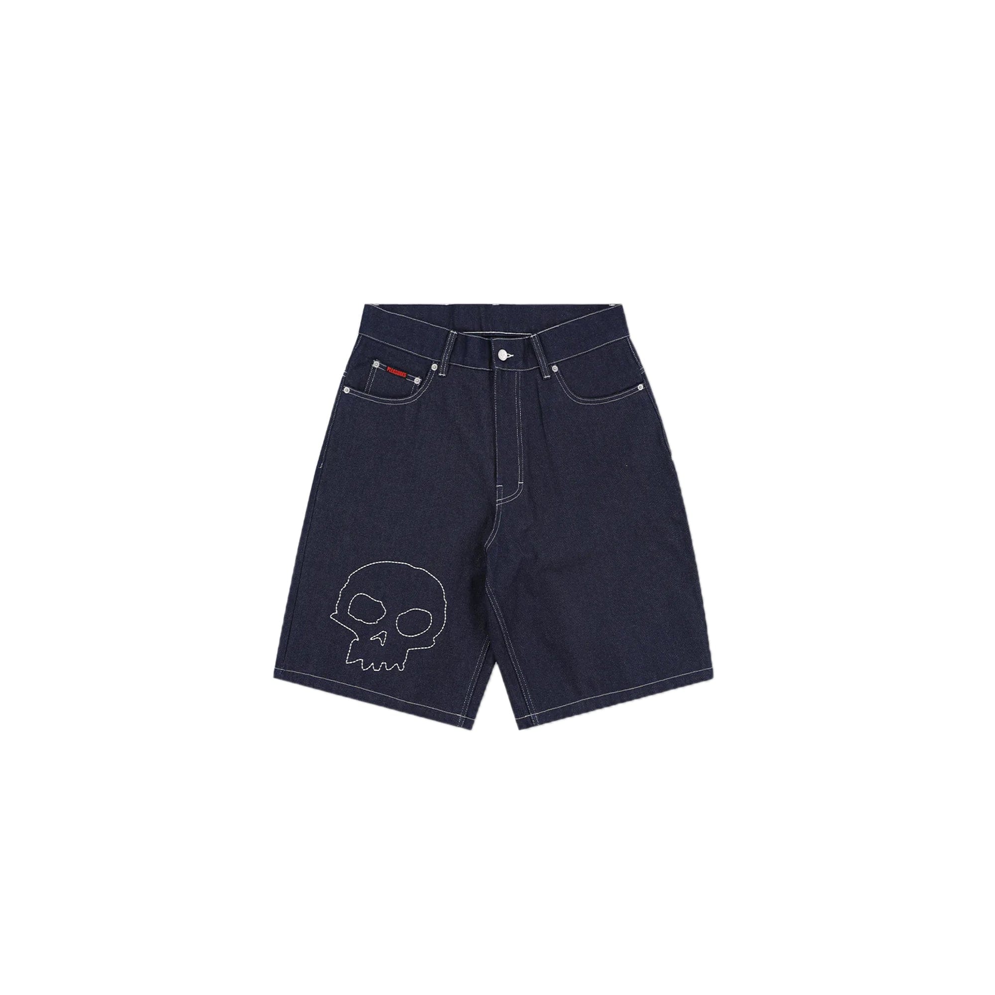 Pleasures Mens Skull Denim Shorts