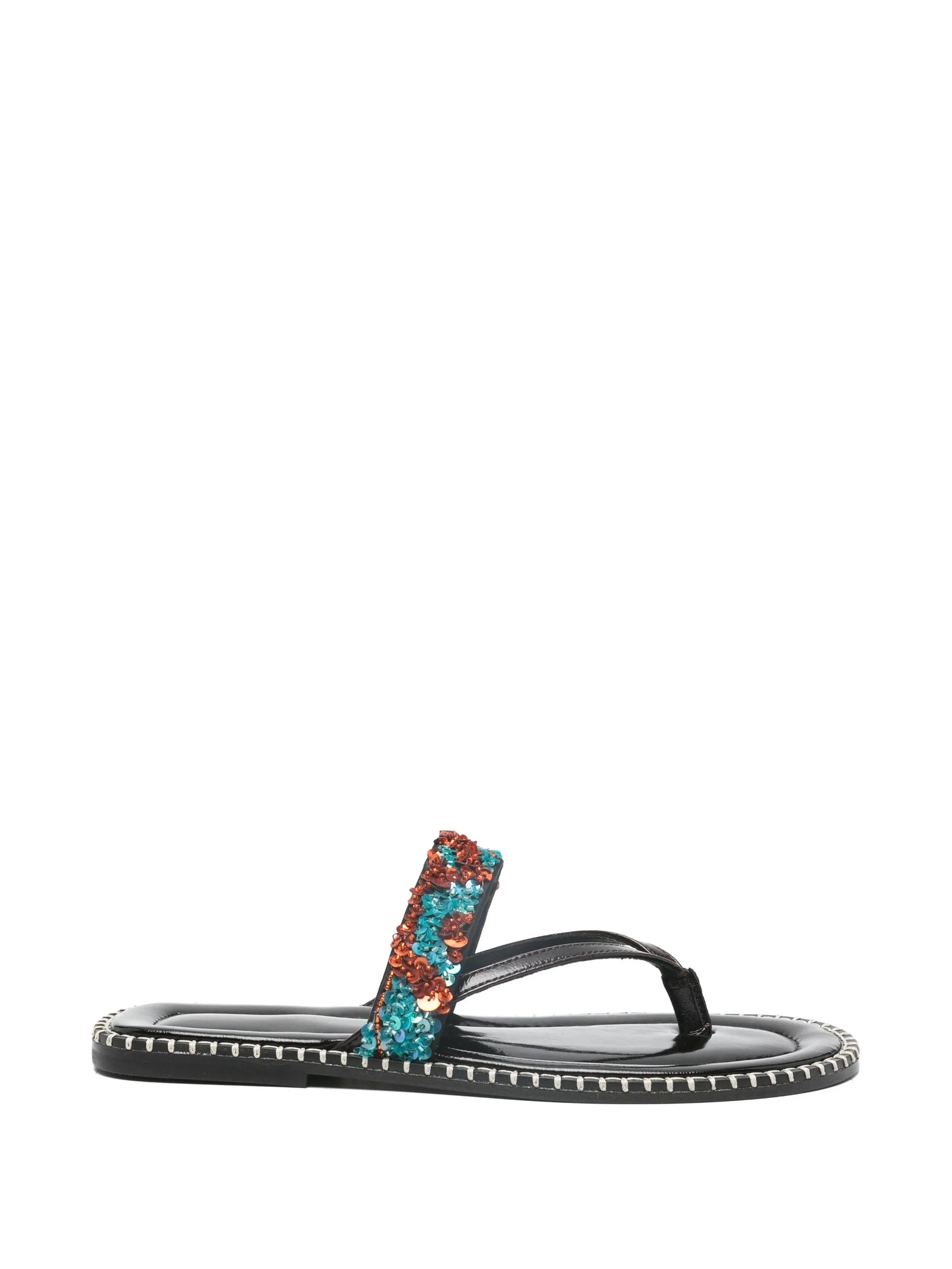 Dries Van Noten sequin - embellishment sandals