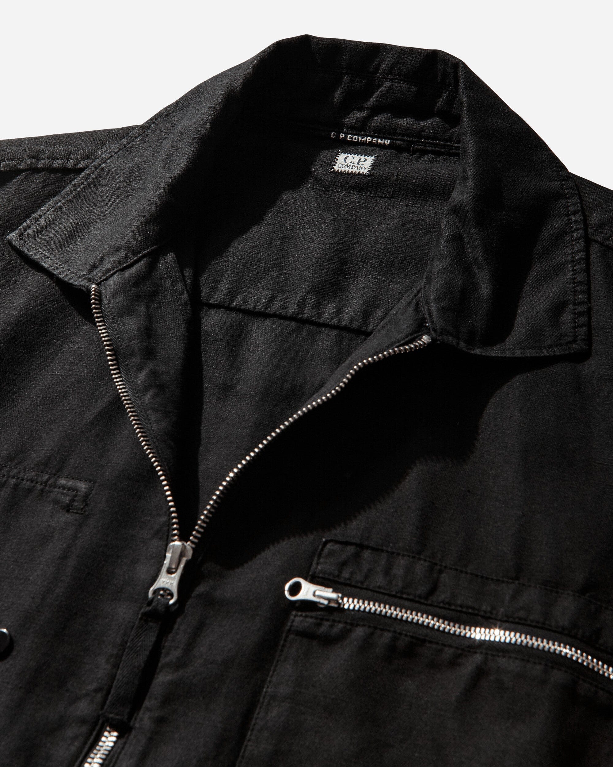 C.P. Company Men's Cotton / Linen Overshirt Black
