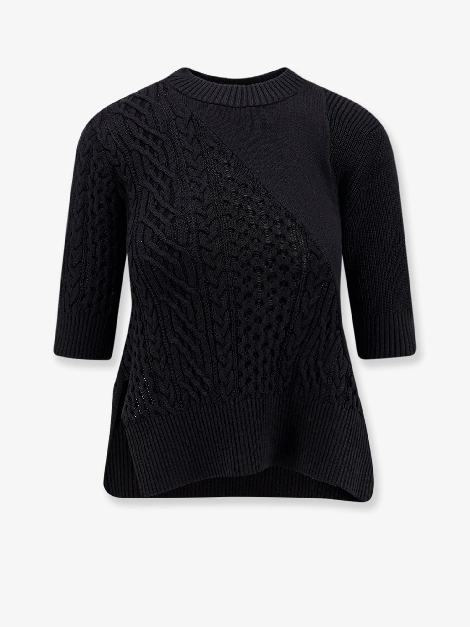 SACAI Cotton blend asymmetrical sweater