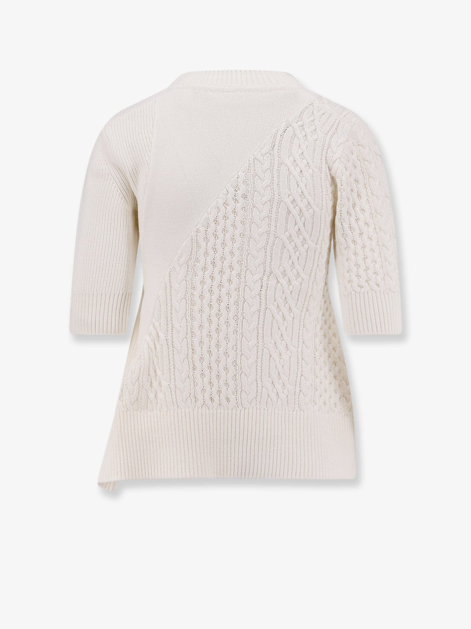 SACAI Asymmetrical cotton blend sweater