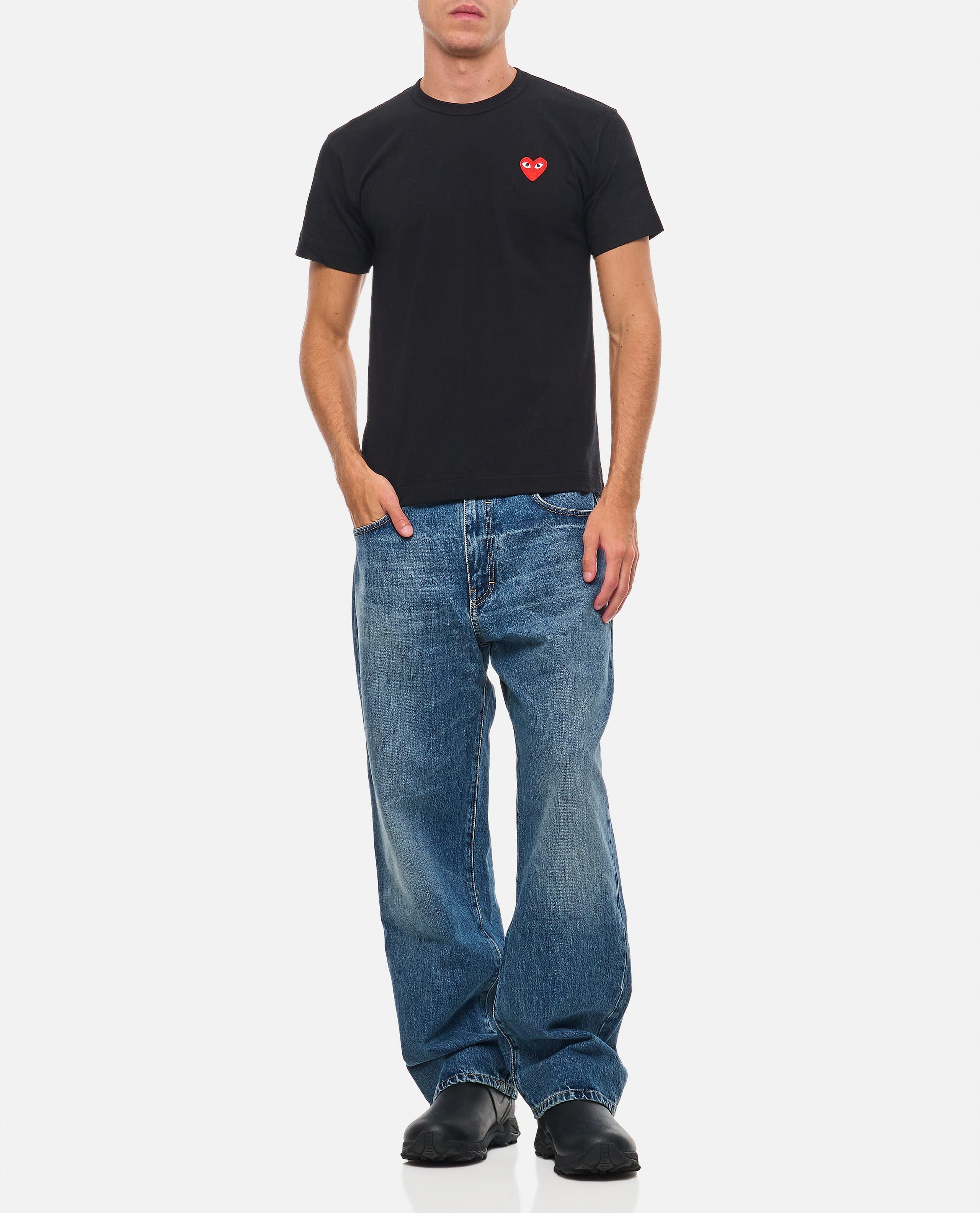 Comme des Garçons Play T - SHIRT NERA CON LOGO UNISEX