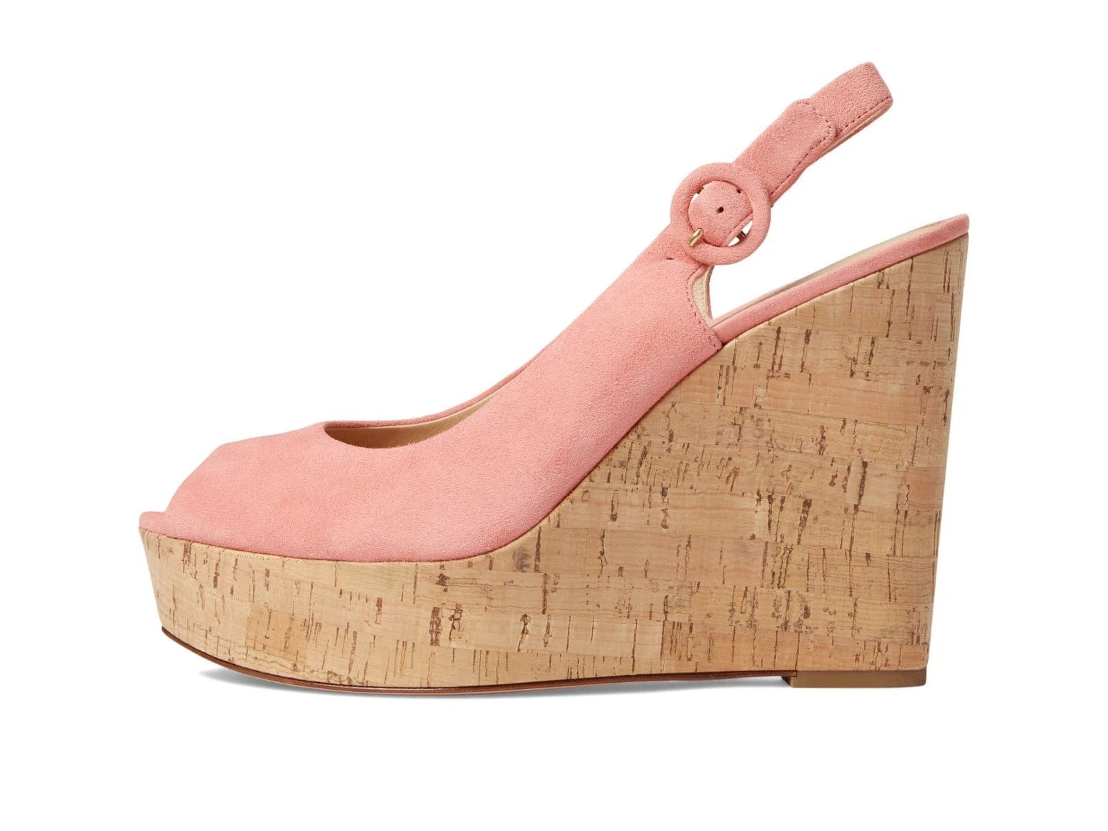 Veronica Beard Dali Sandals Womens Peach Suede Peep Toe Wedge Heel ZOGG2774