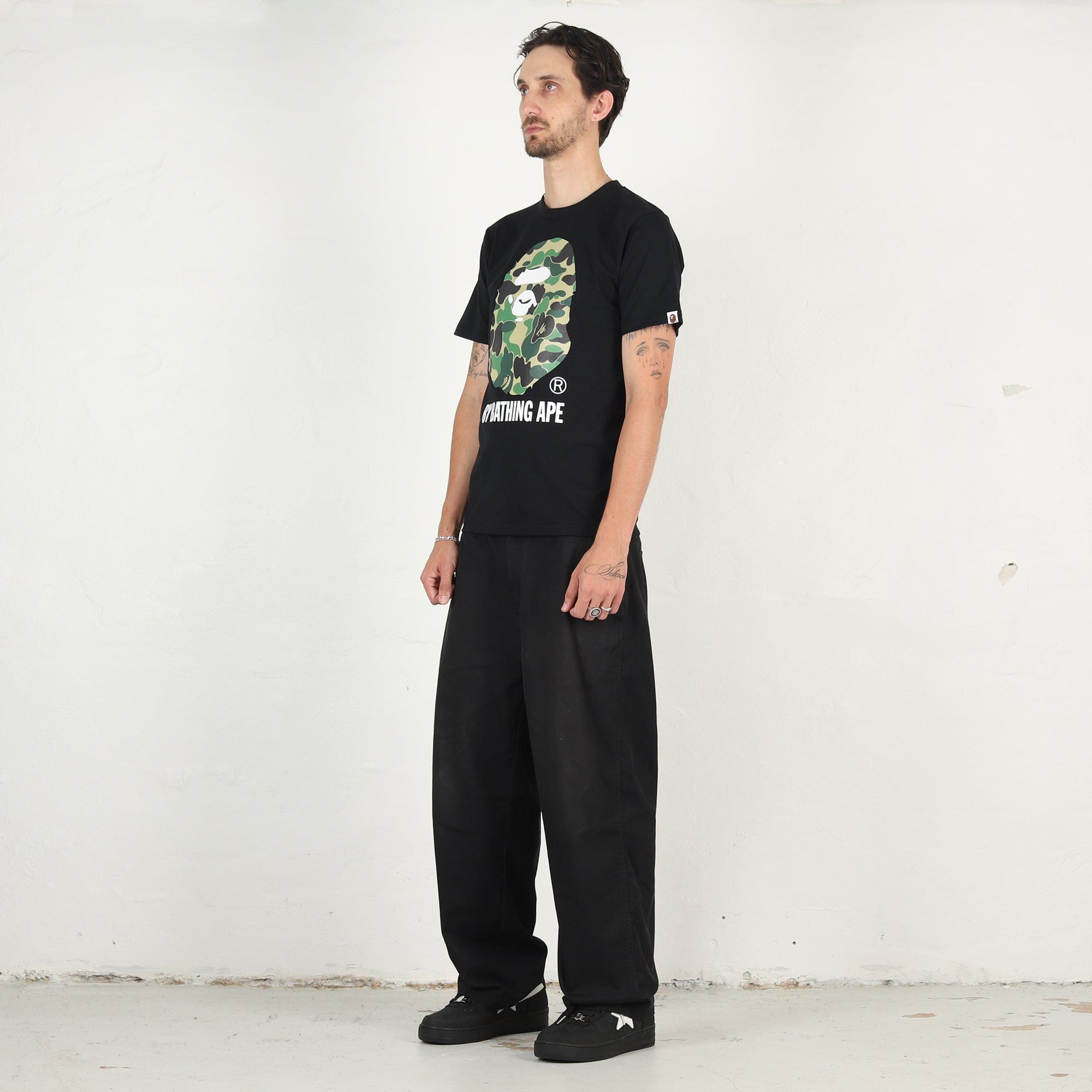 A Bathing Ape ABC Camo By Bathing Ape T - Shirt - Black/Green