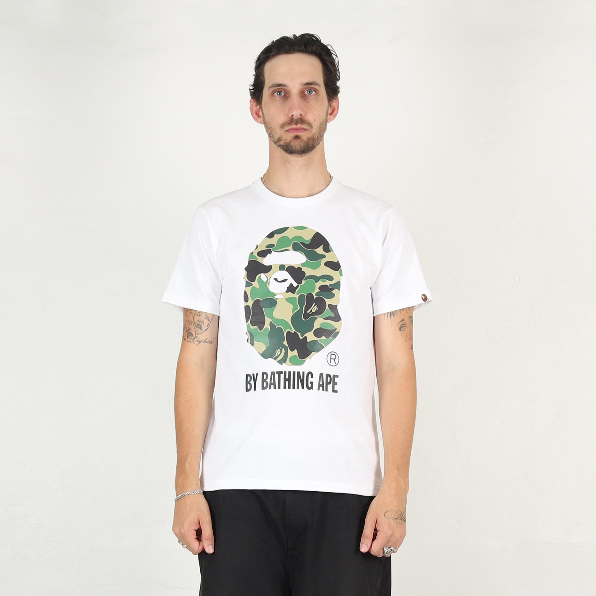 A Bathing Ape ABC Camo By Bathing Ape T - Shirt - White/Green
