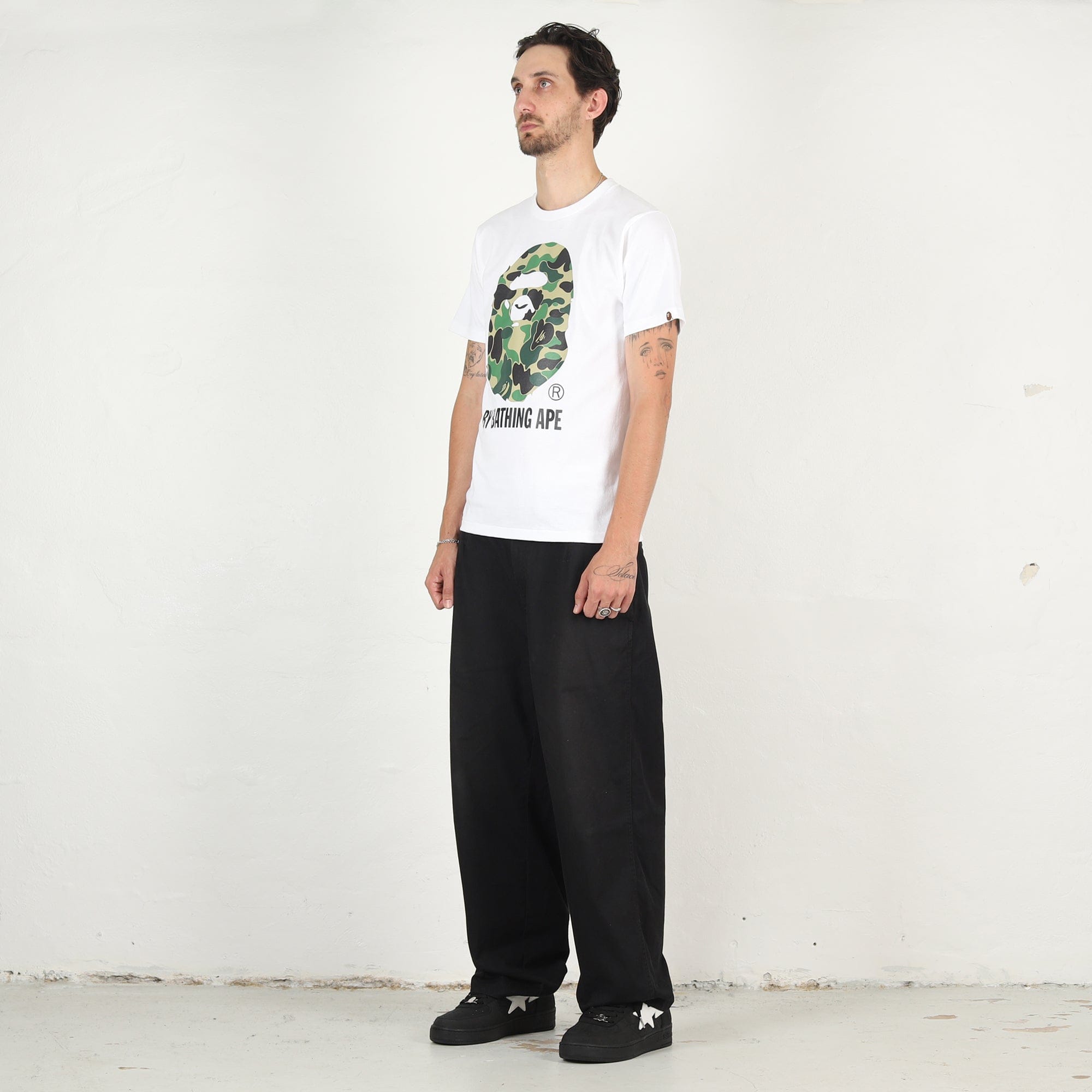 A Bathing Ape ABC Camo By Bathing Ape T - Shirt - White/Green