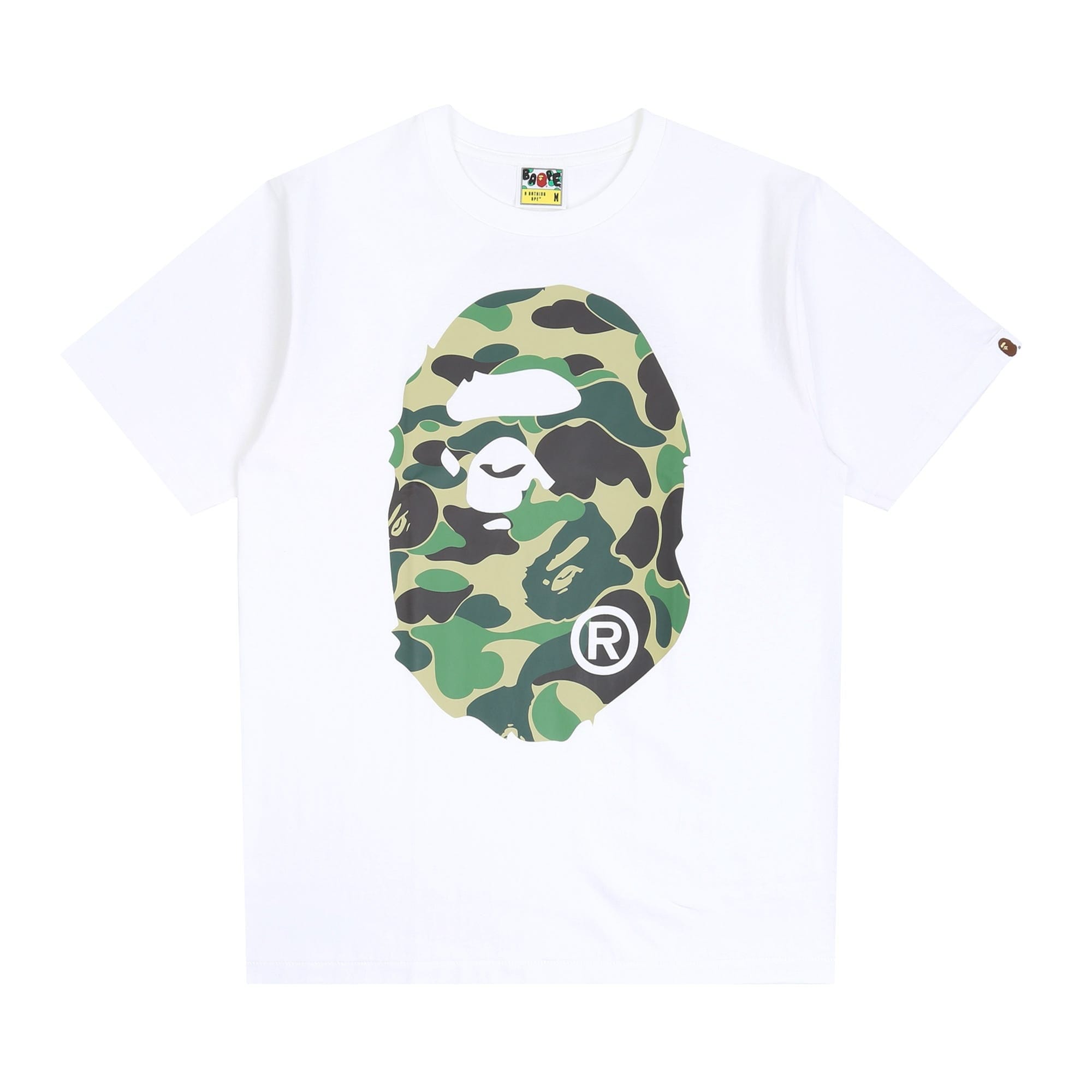 A Bathing Ape ABC Camo Big Ape Head T - Shirt - White/Green