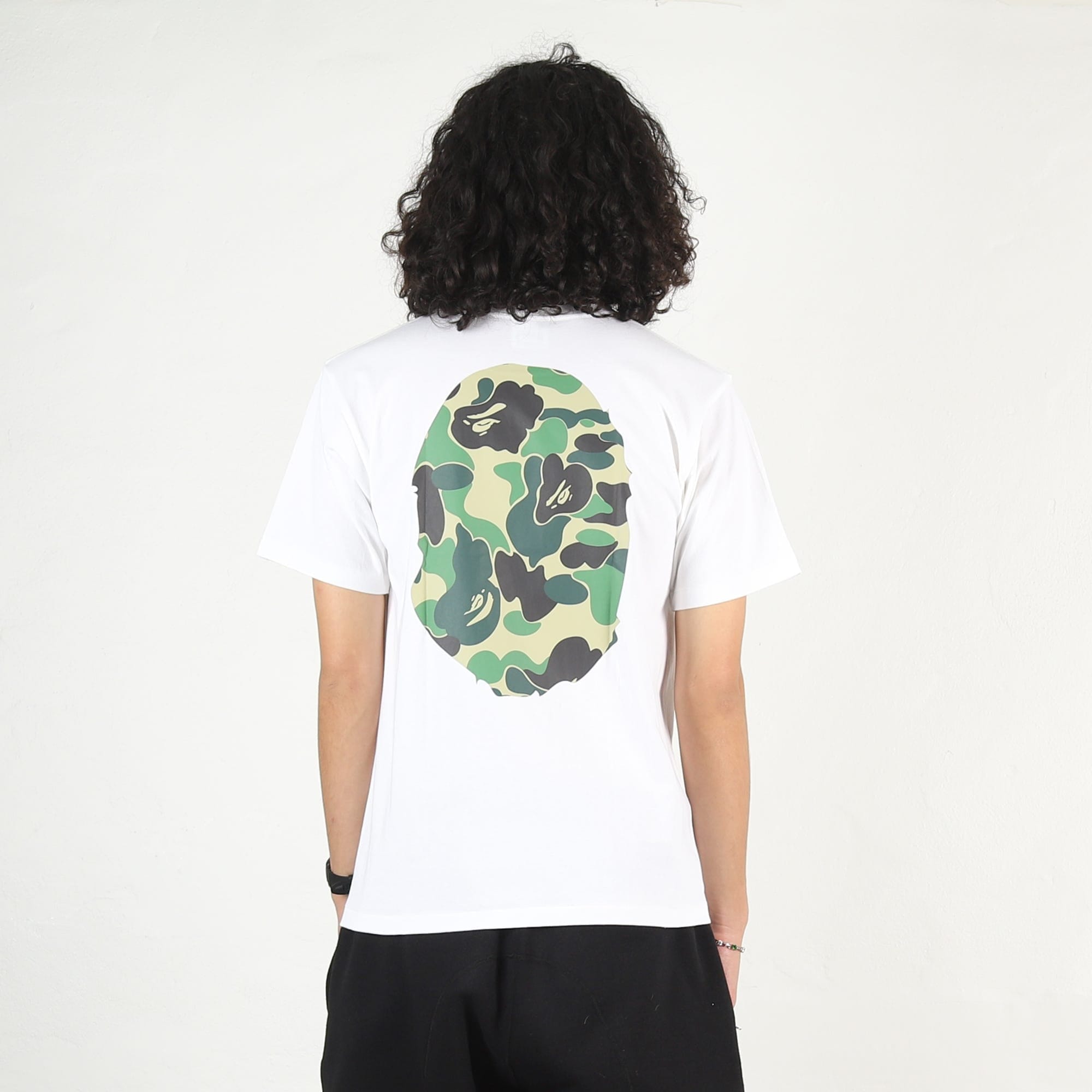 A Bathing Ape ABC Camo Big Ape Head T - Shirt - White/Green