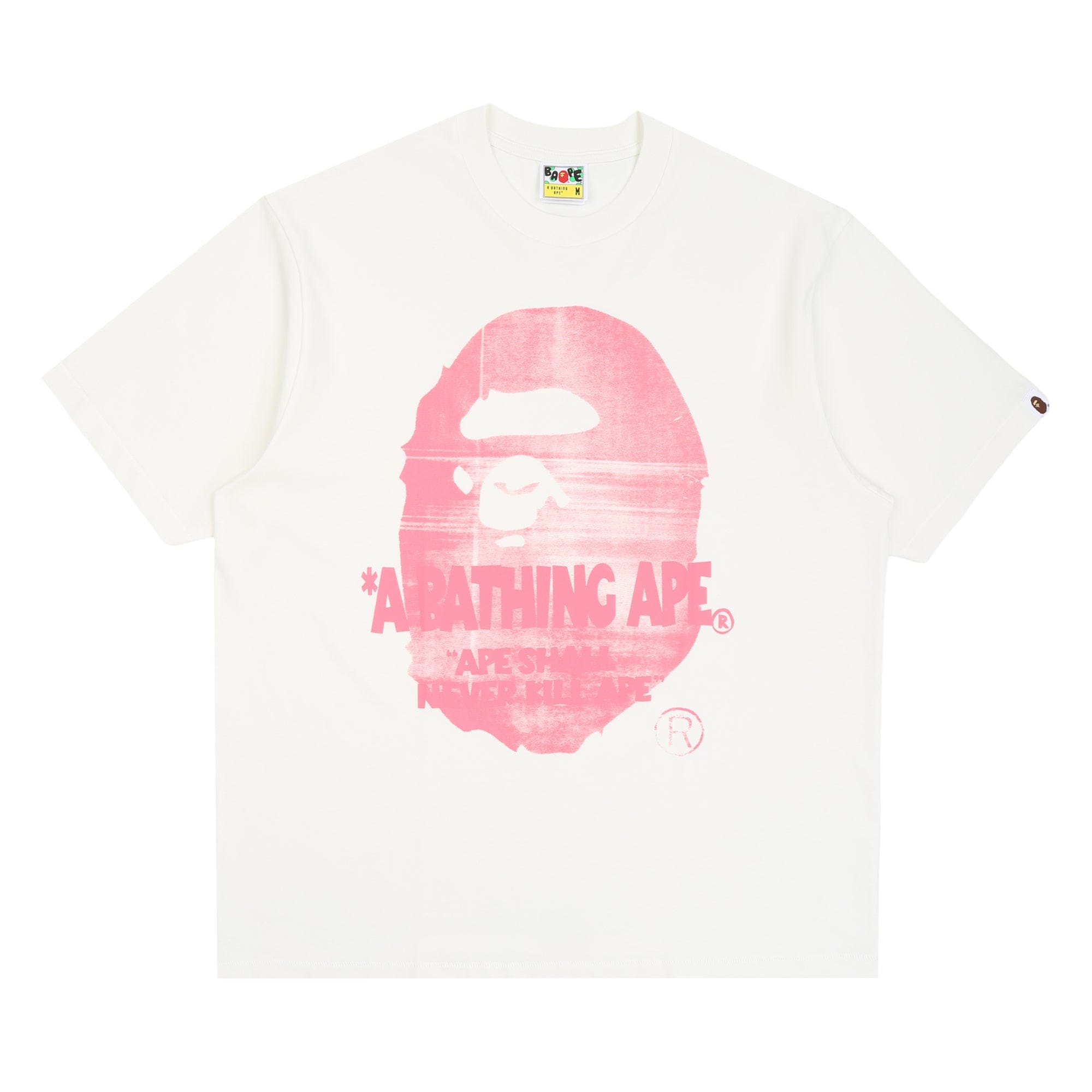 A Bathing Ape Spray Ape Head Relaxed Fit T - Shirt - Ivory