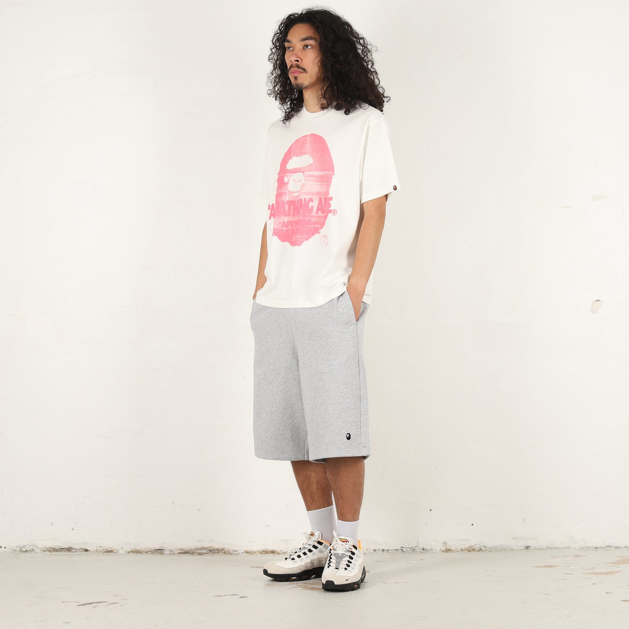 A Bathing Ape Spray Ape Head Relaxed Fit T - Shirt - Ivory