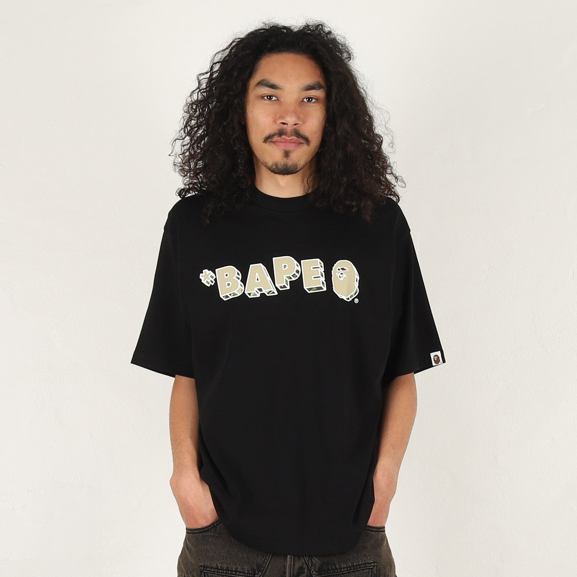 A Bathing Ape ABC Camo Logo Relaxed Fit T - Shirt - Black