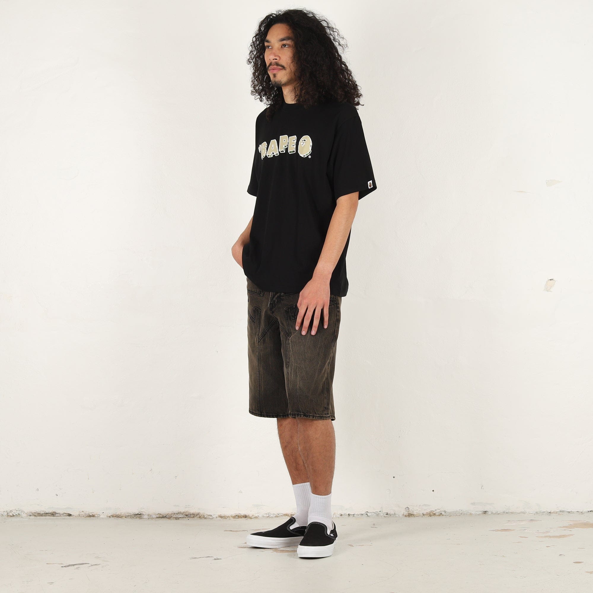 A Bathing Ape ABC Camo Logo Relaxed Fit T - Shirt - Black