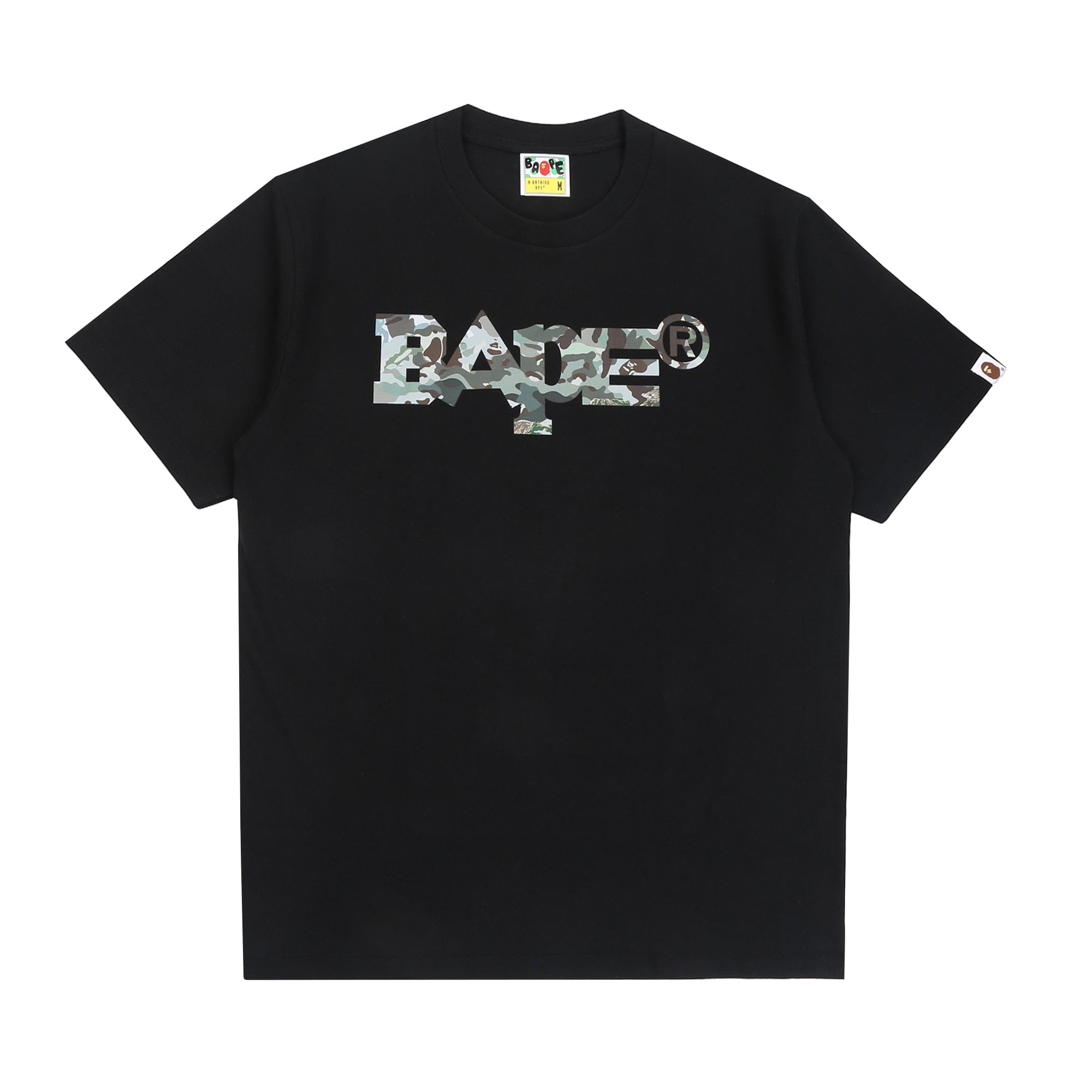 A Bathing Ape Hybrid Camo Mixed Logo T - Shirt - Black