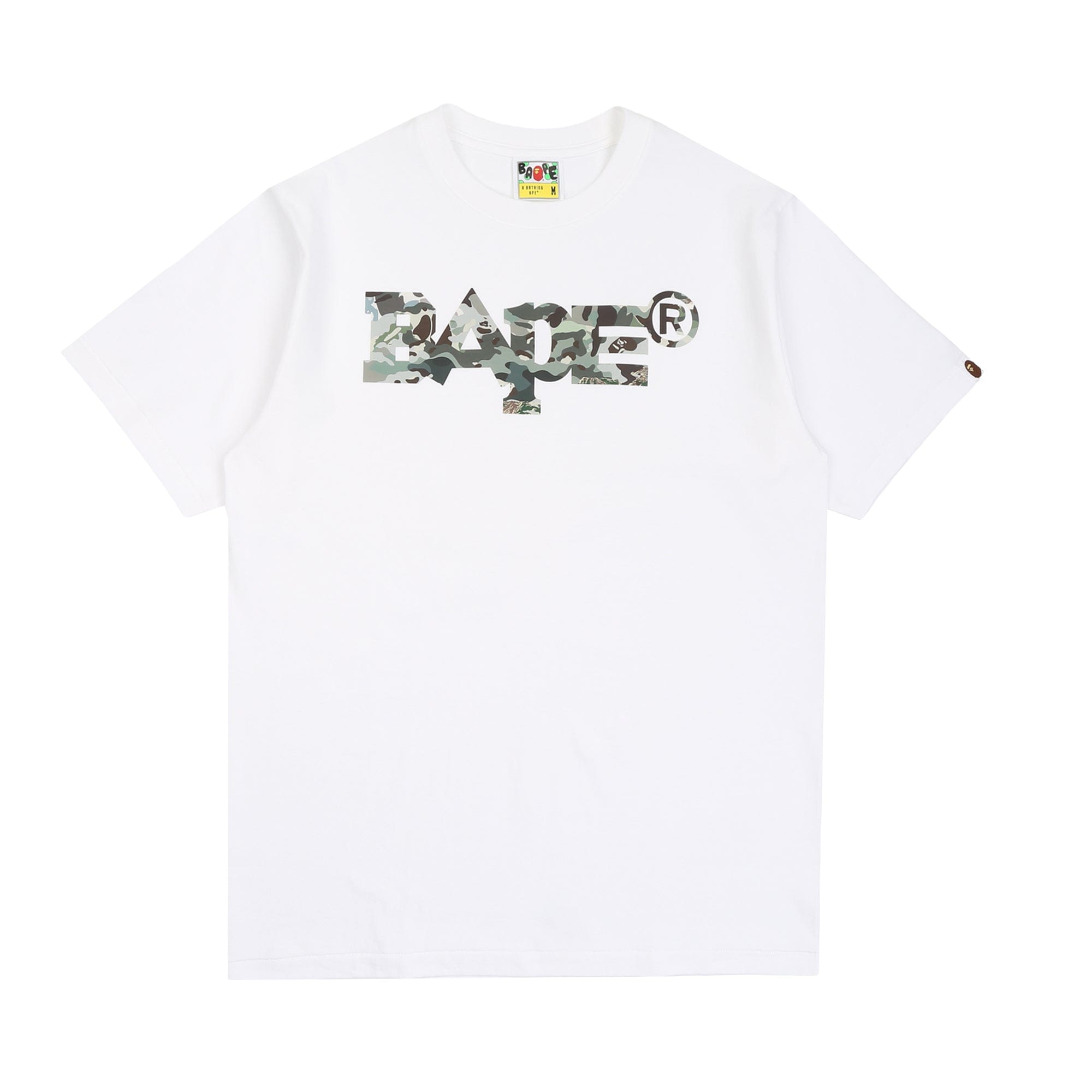 A Bathing Ape Hybrid Camo Mixed Logo T - Shirt - White