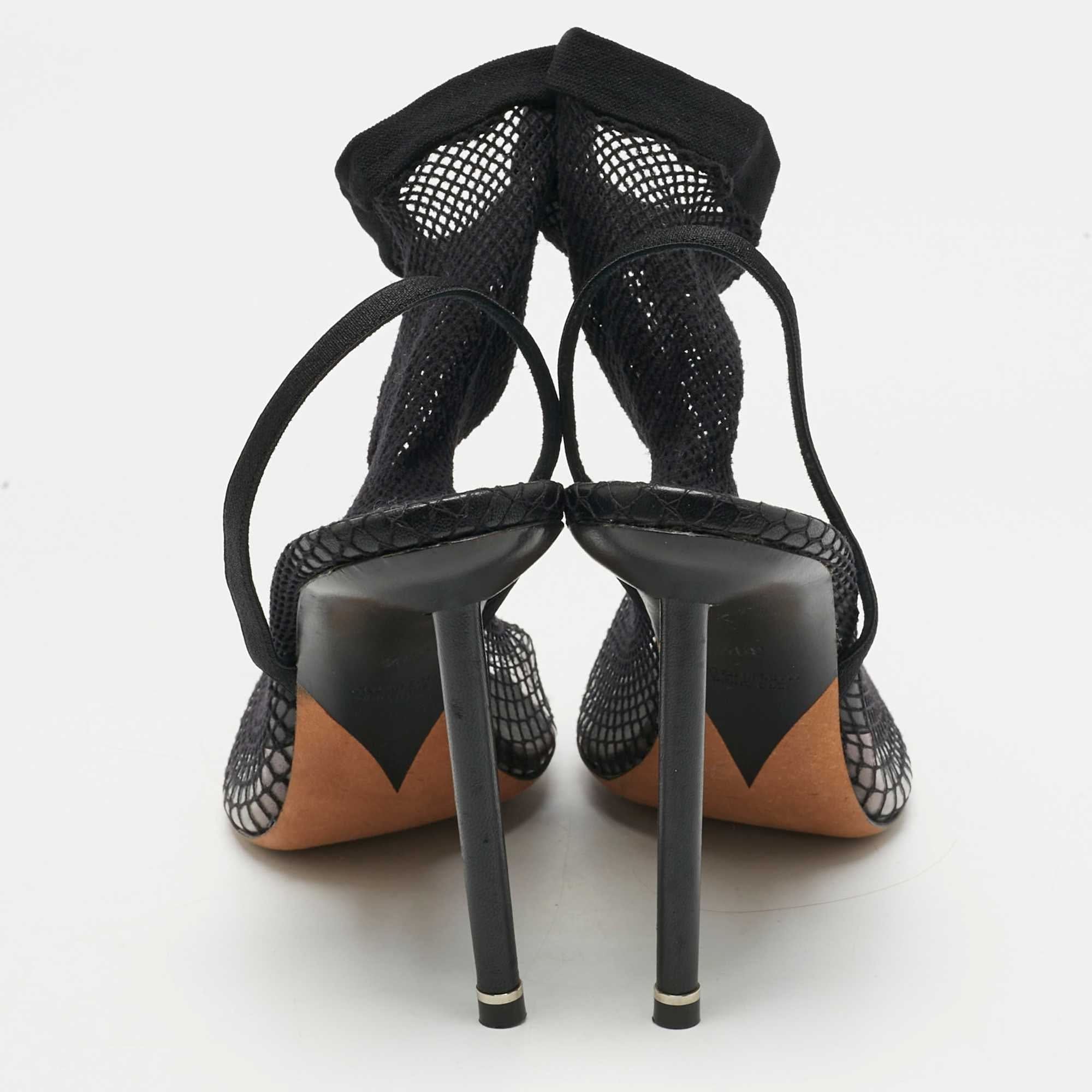 Alexander Wang Black Knit Fabric And Pvc Caden Booties