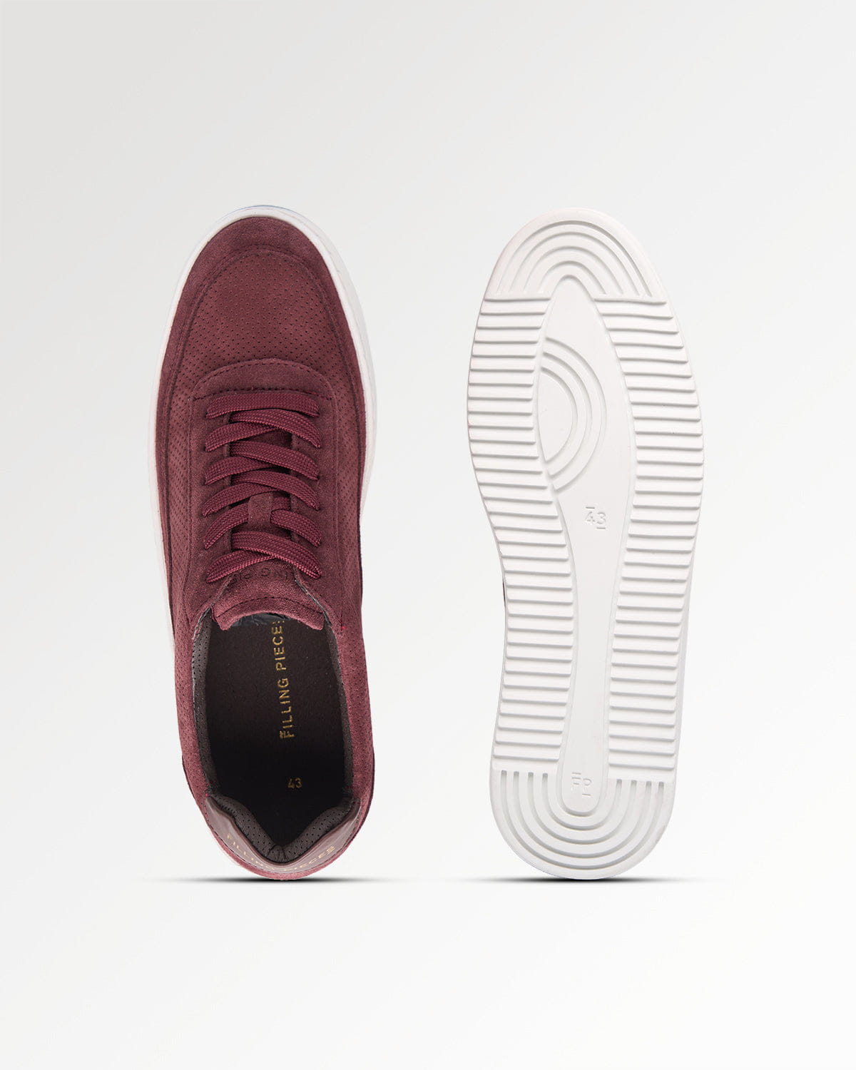 Conventional Mondo Suede Perforated Burgundy