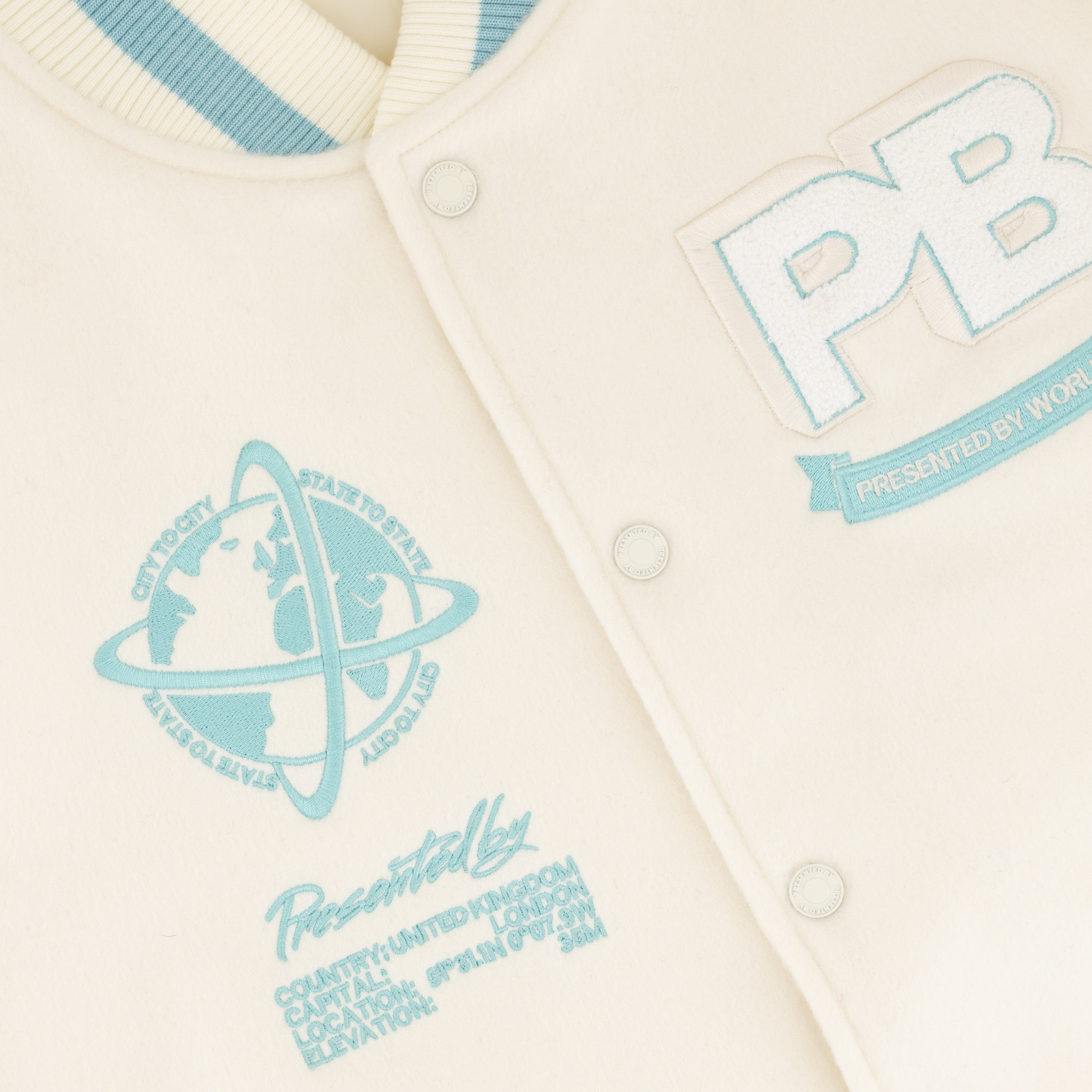 Presentedbyglobal PB Varsity Jacket - Sandstorm