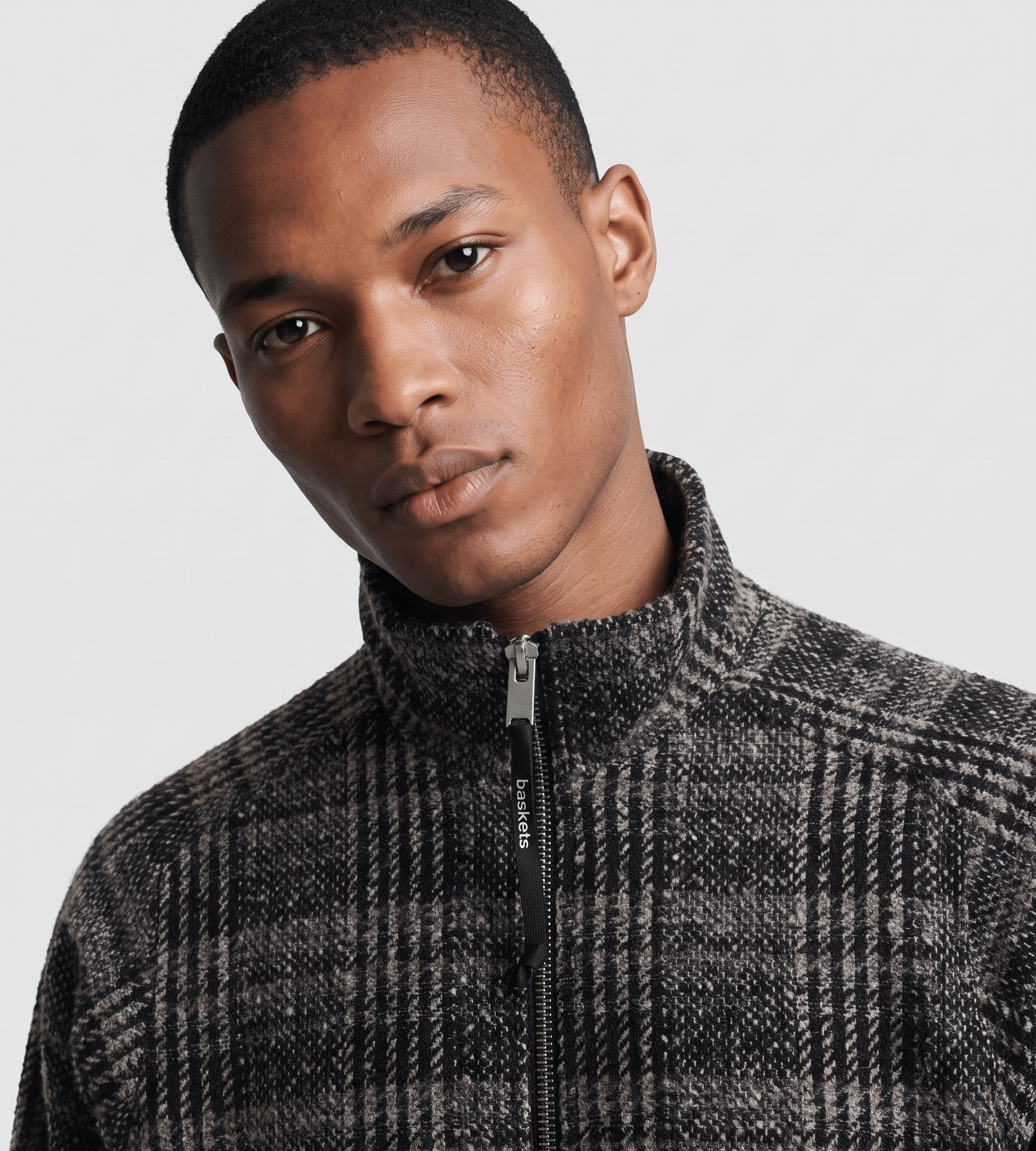 Baskèts Check Tweed Zip Jacket Multi