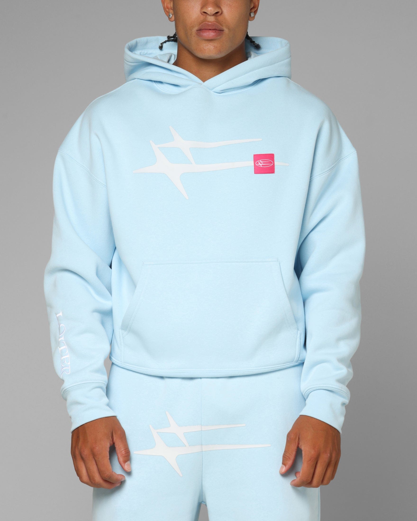 Loiter Hybrid Hoodie Light Blue