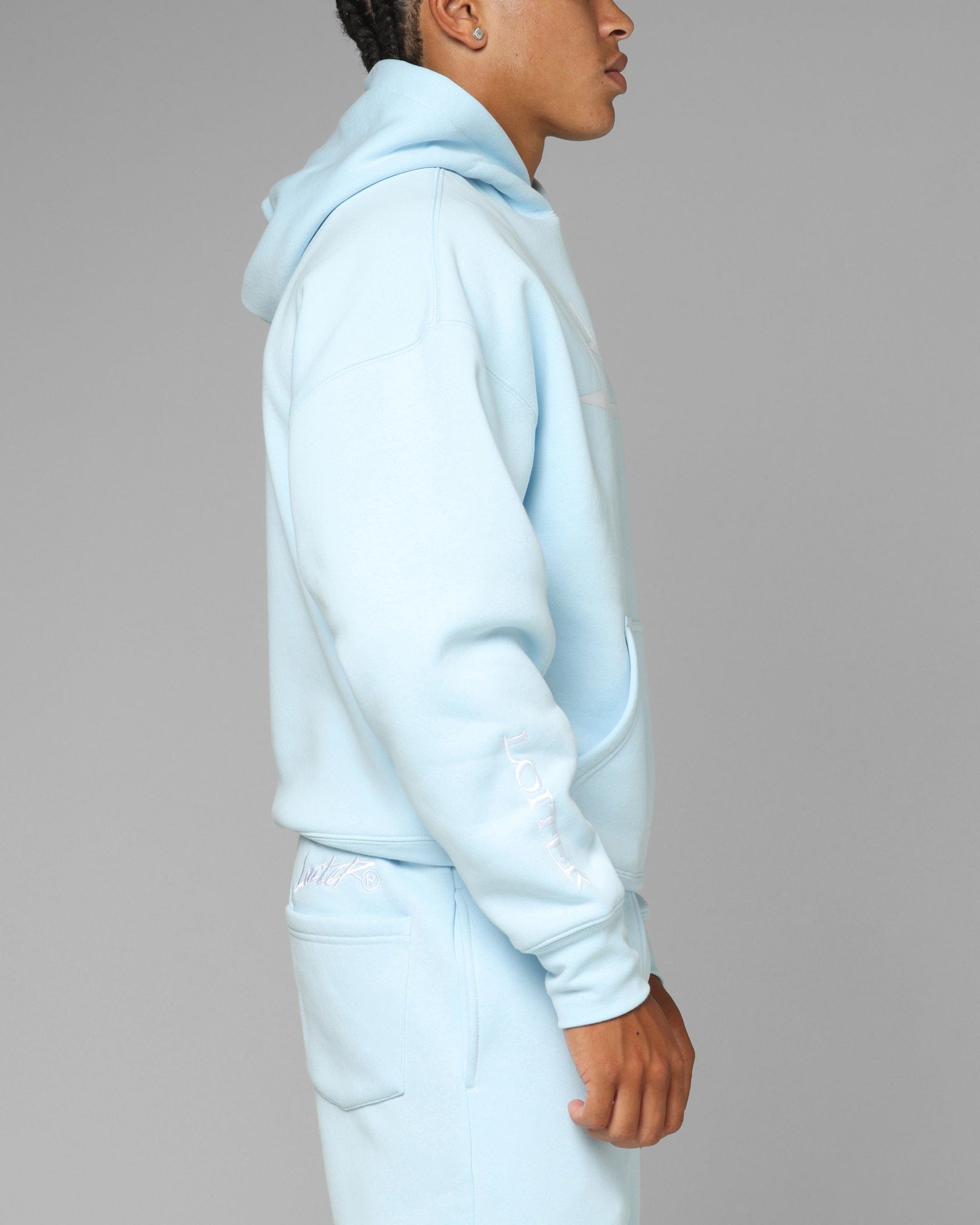 Loiter Hybrid Hoodie Light Blue