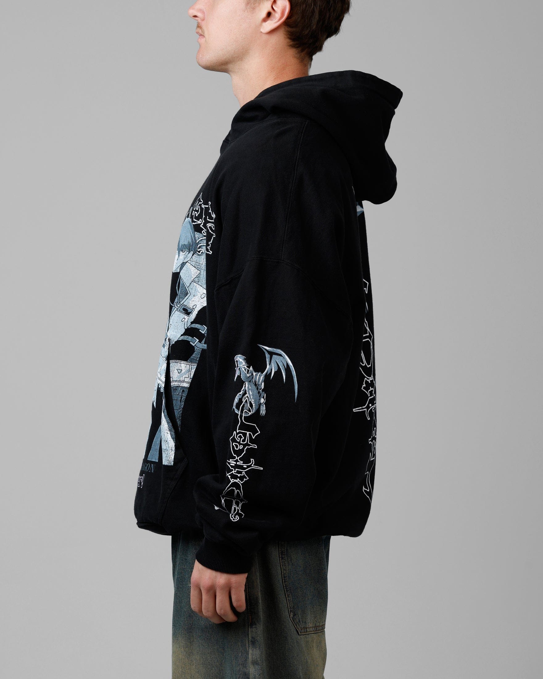 Loiter x Yu - Gi - Oh! Kaiba Blue Eyes Hoodie Black