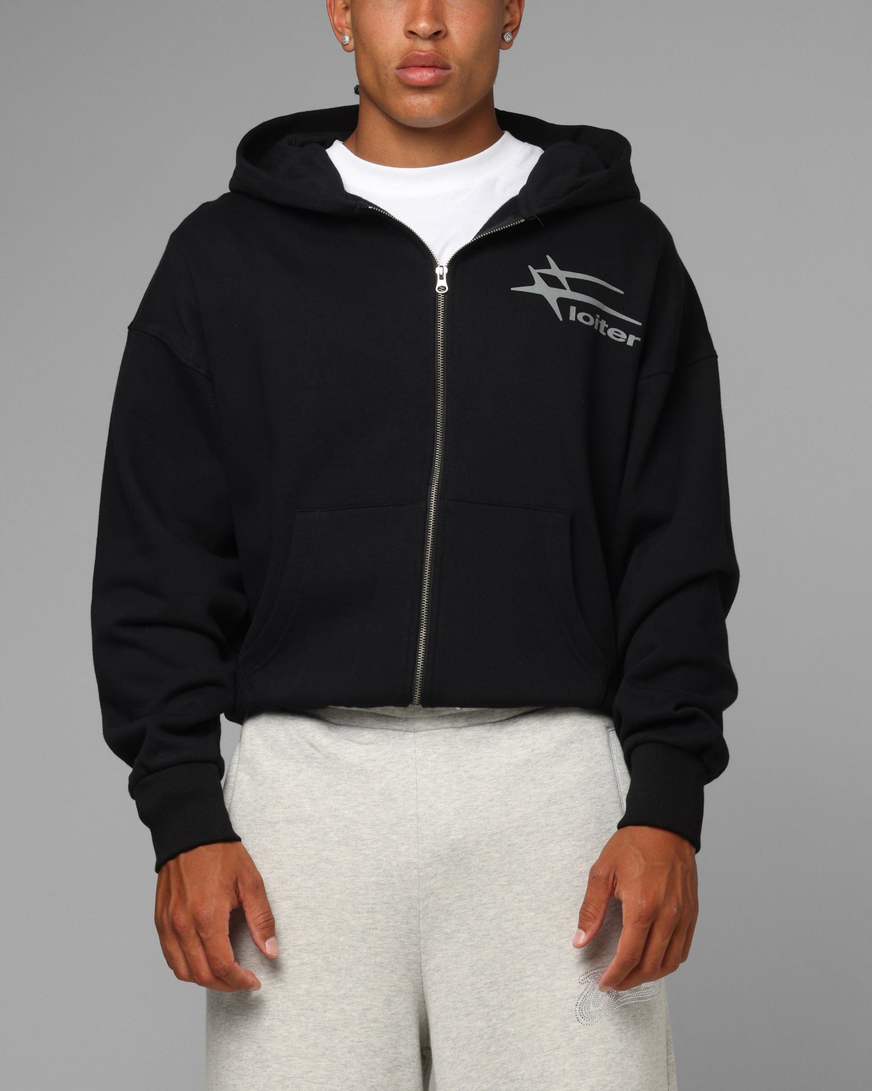 Loiter Hybrid Premium Hoodie Black