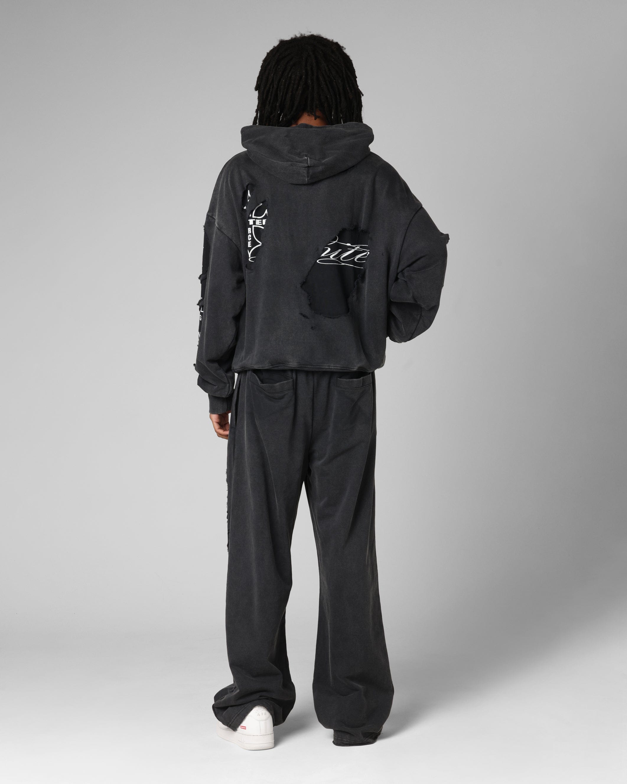 Loiter Destruction Hoodie Black