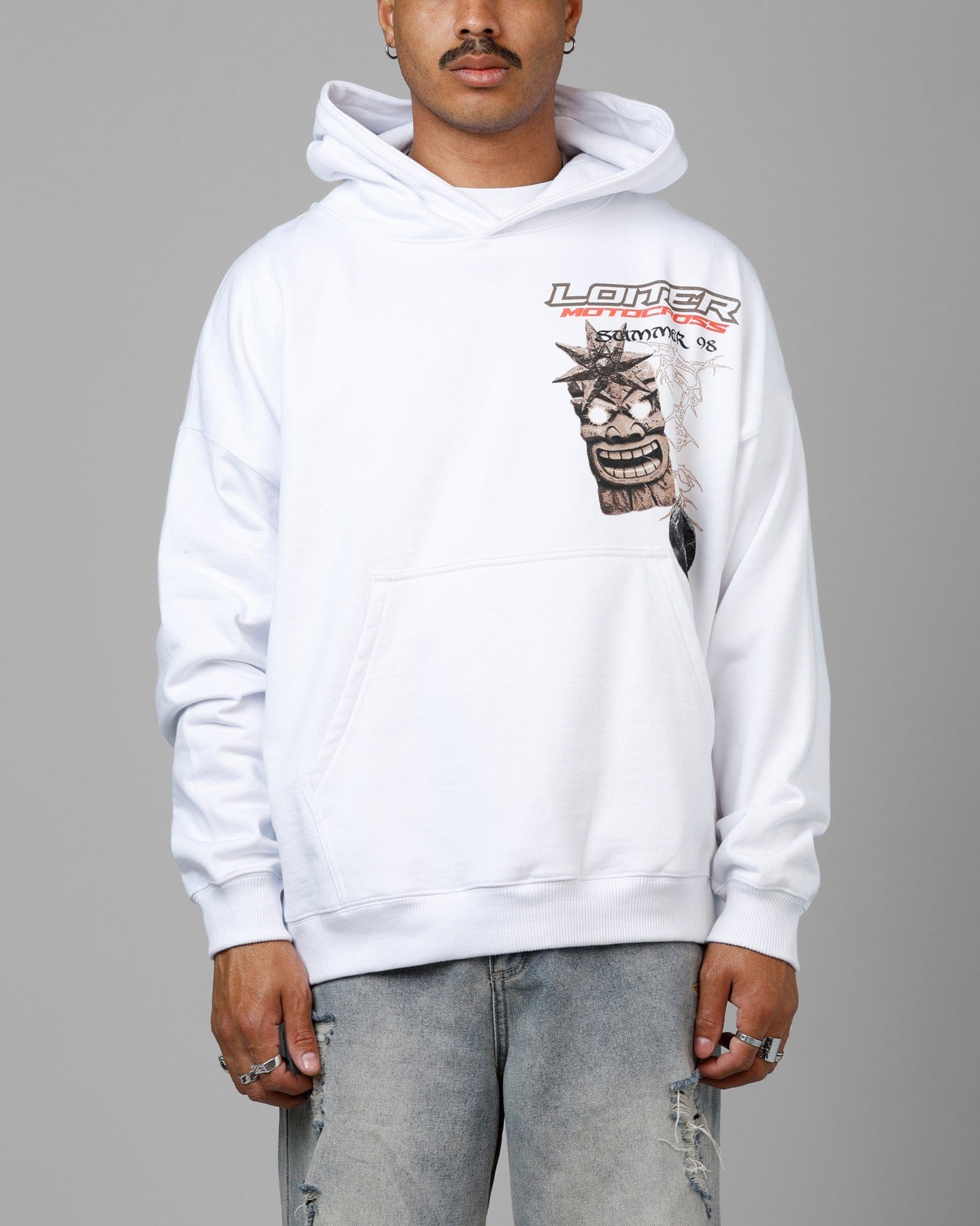 Loiter Summer Motocross Premium Hoodie White