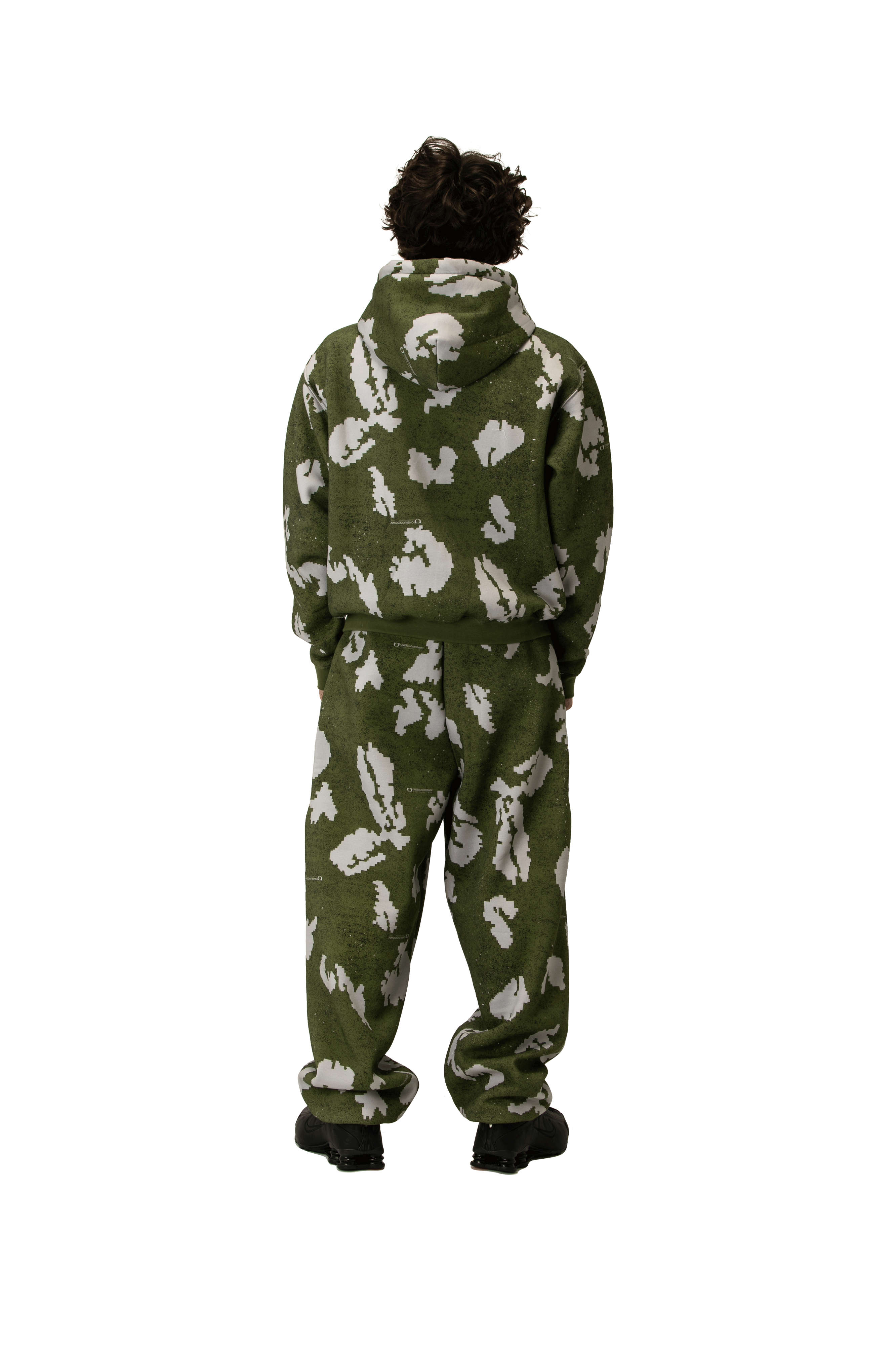 One Block Down Moss Digi Camo Zipped Hoodie