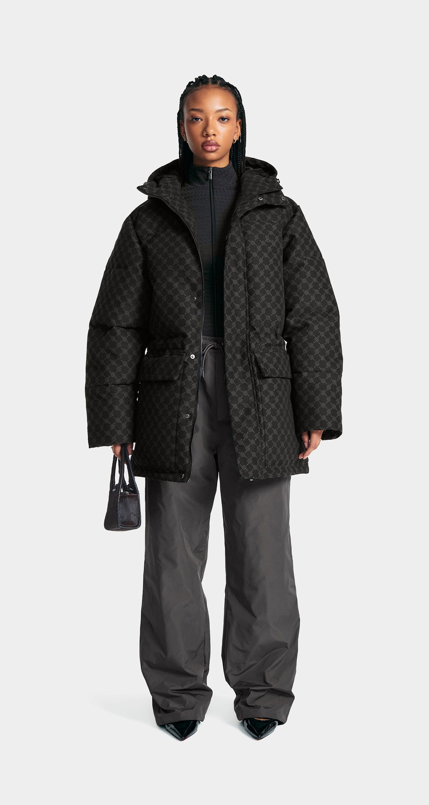 Monogram Black Oba Cotton Monogram Puffer