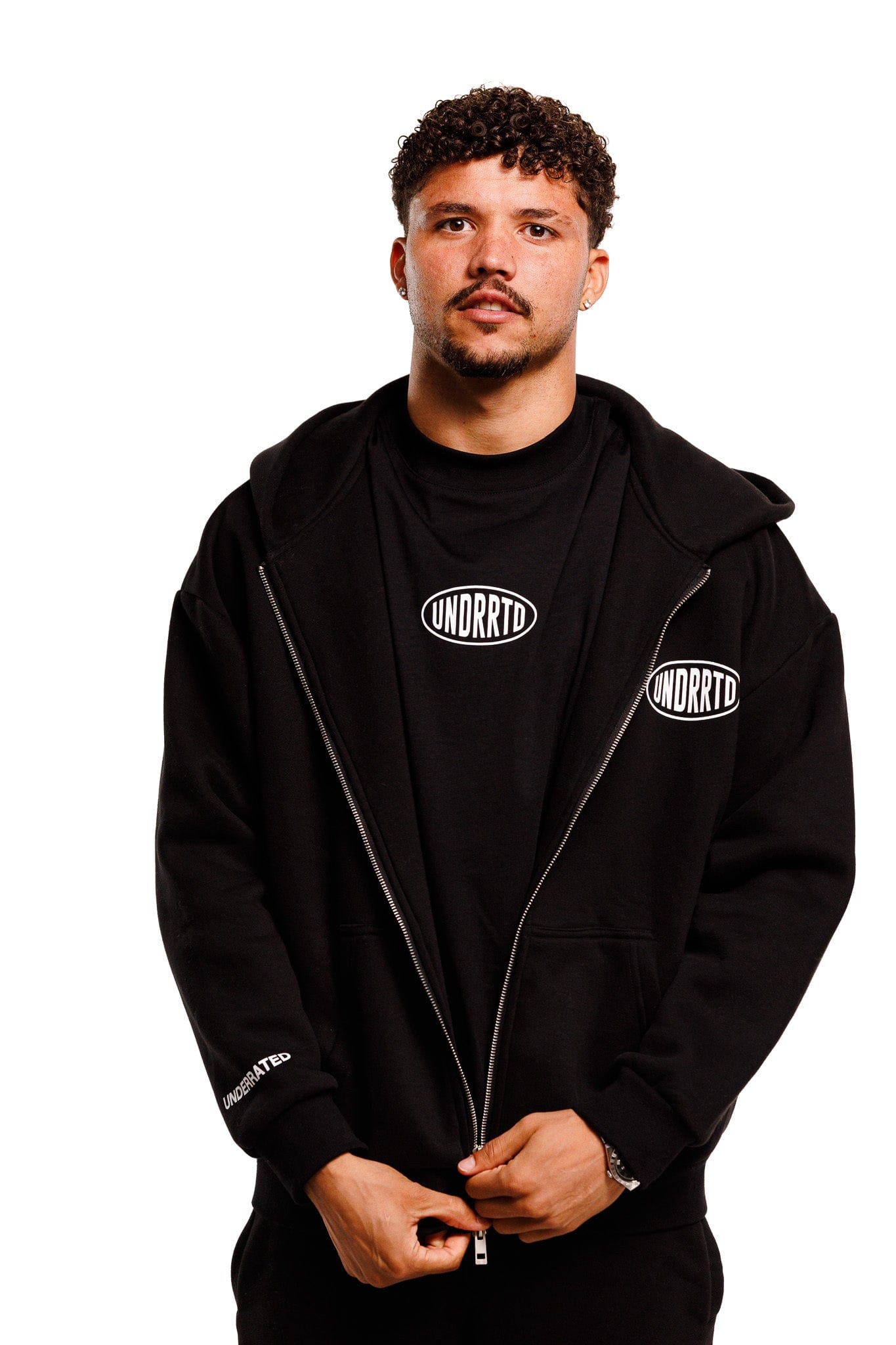 Underrated Store UNDERRATED Stamp Zip Hoodie - Black