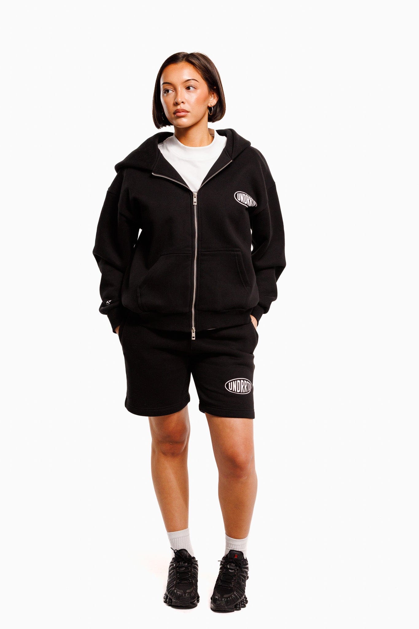 Underrated Store UNDERRATED Stamp Zip Hoodie - Black