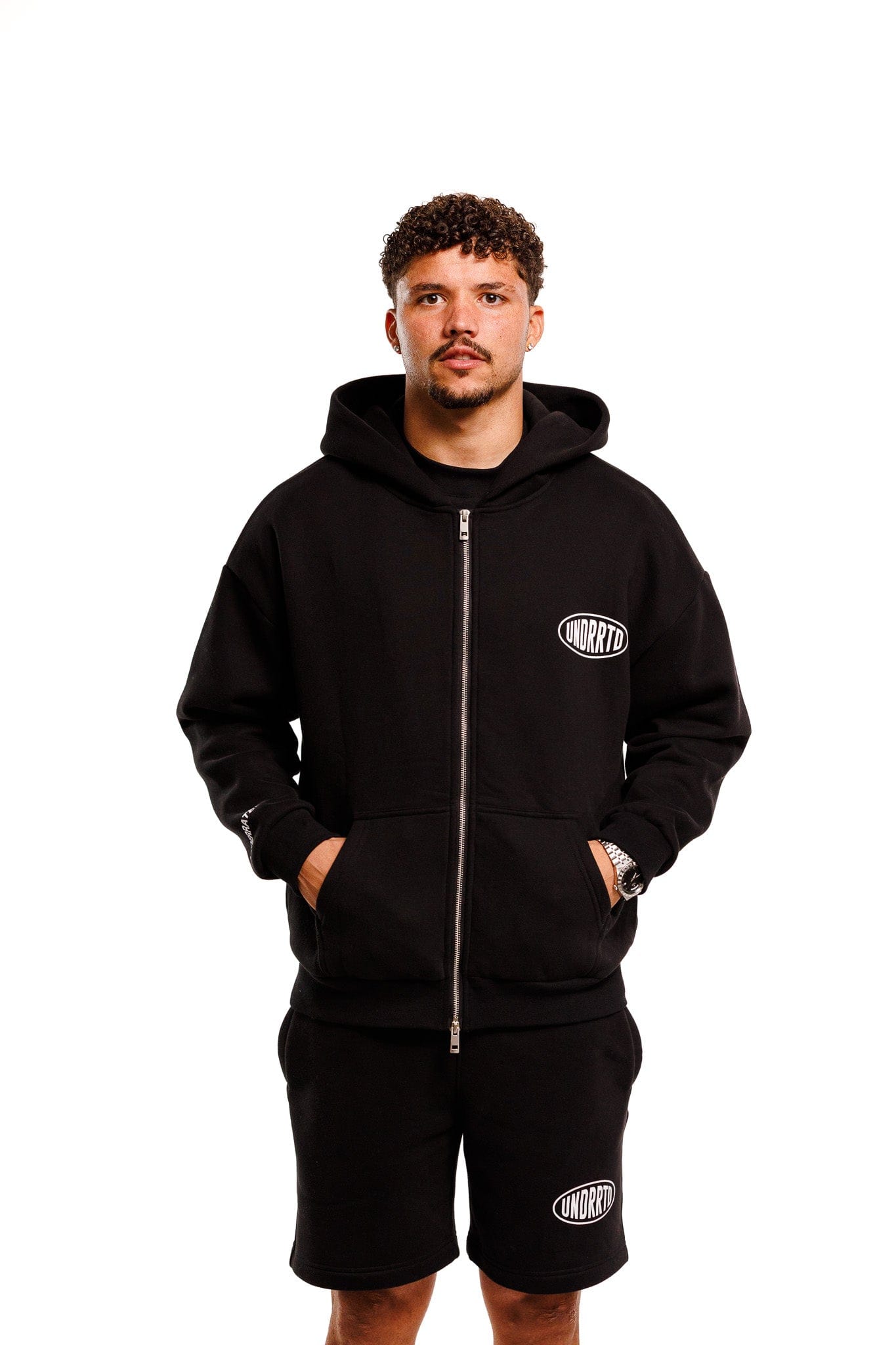 Underrated Store UNDERRATED Stamp Zip Hoodie - Black