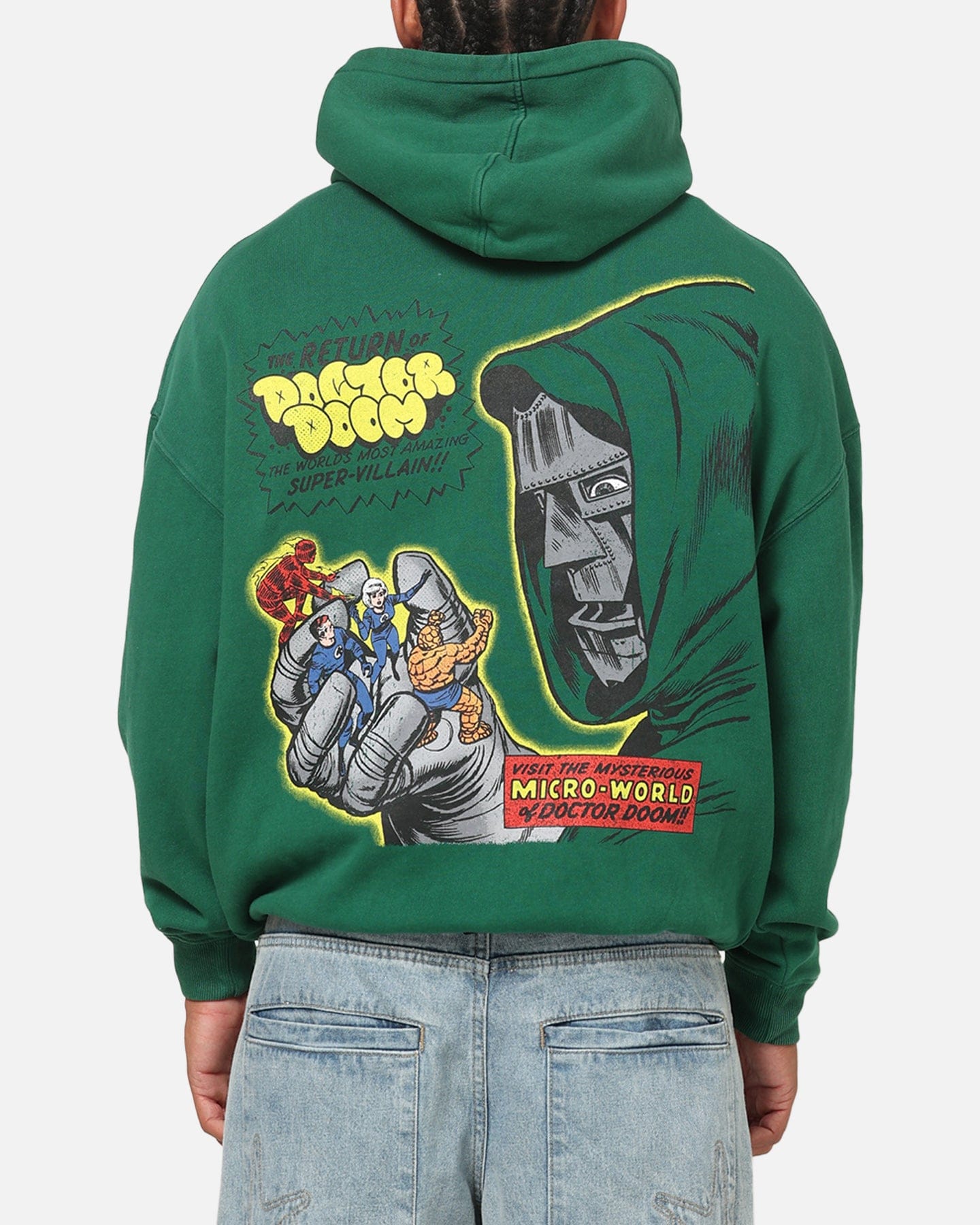 73studio Marvel Fantastic Four Doctor Doom Villain Hoodie Forest Green