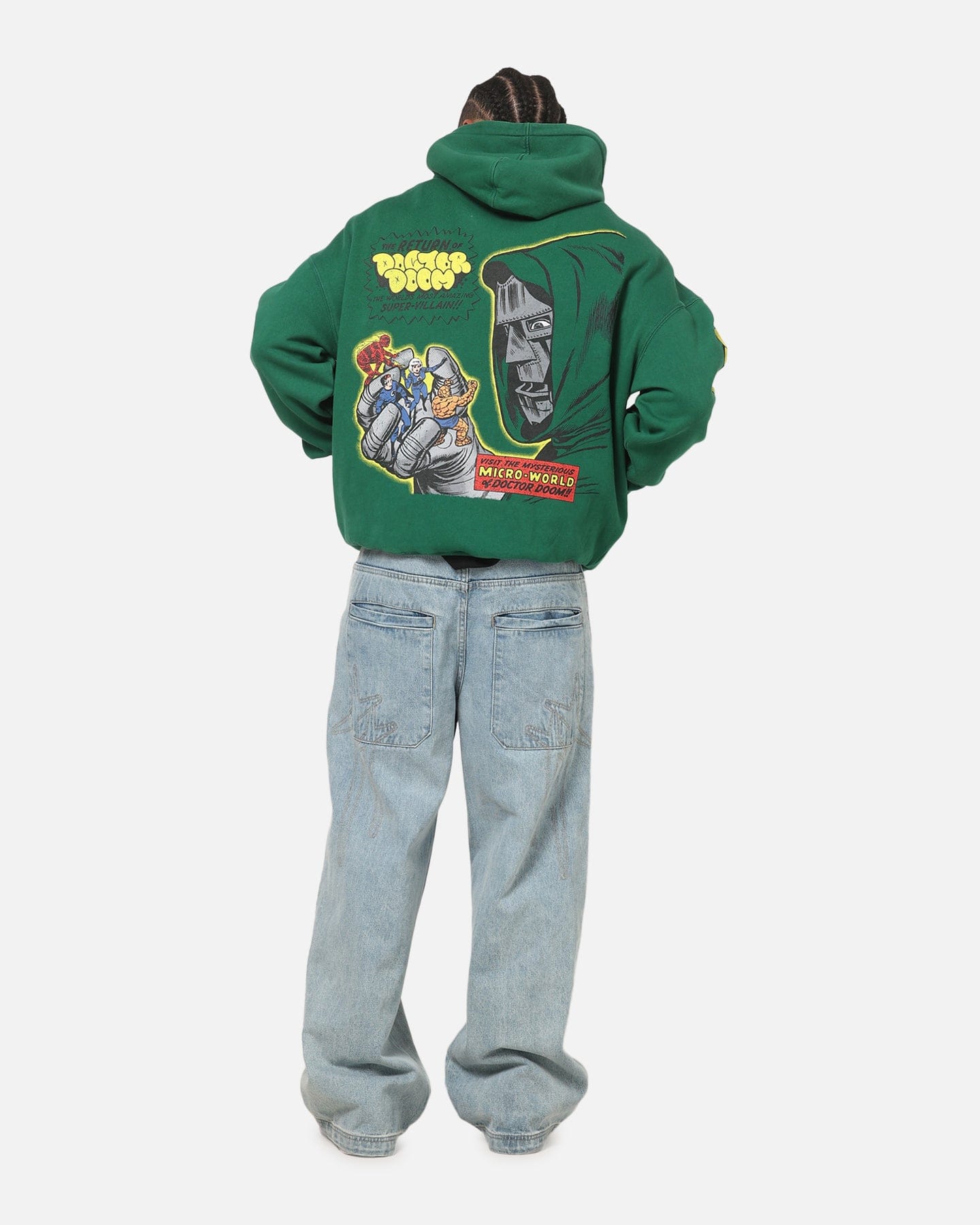 73studio Marvel Fantastic Four Doctor Doom Villain Hoodie Forest Green