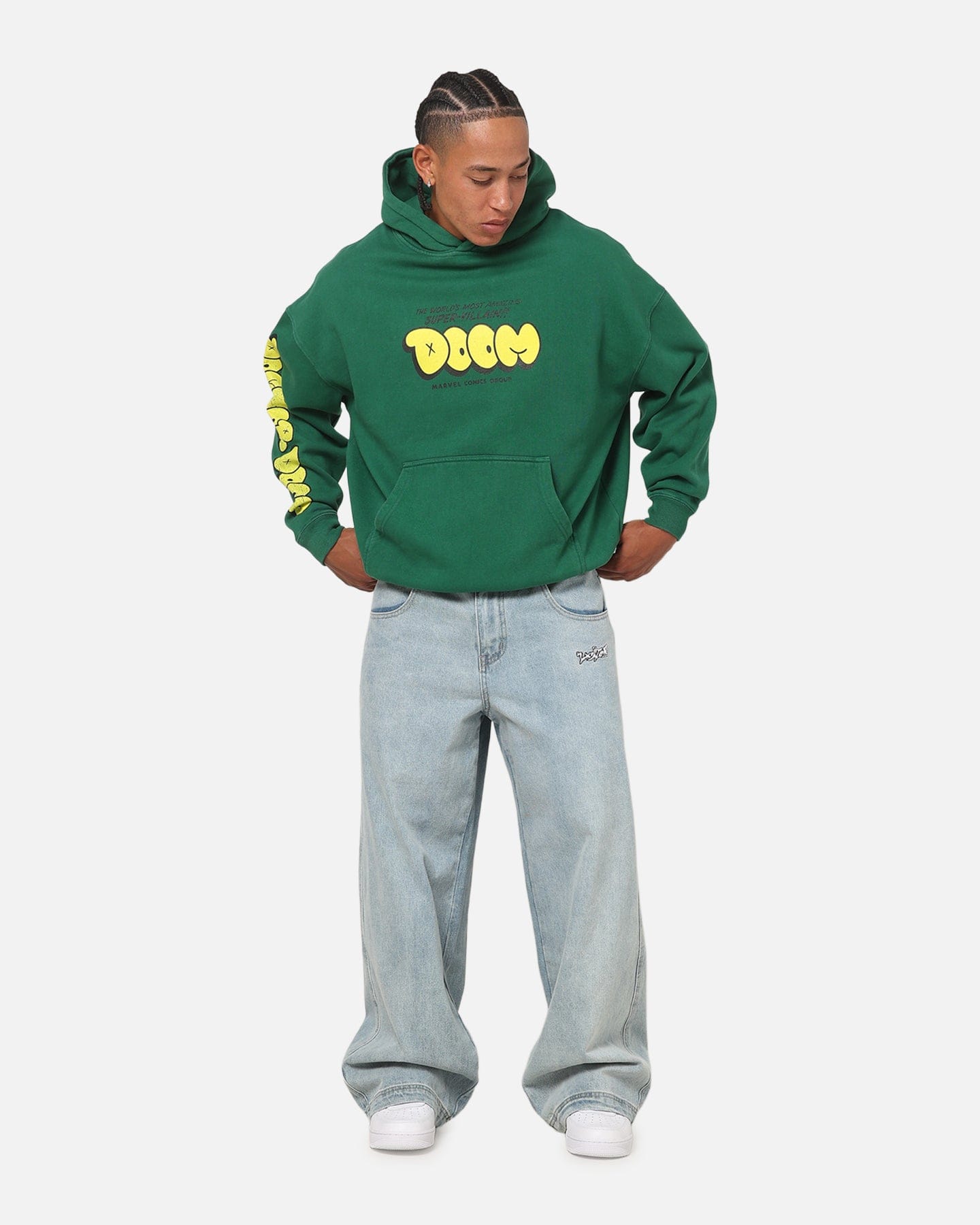 73studio Marvel Fantastic Four Doctor Doom Villain Hoodie Forest Green