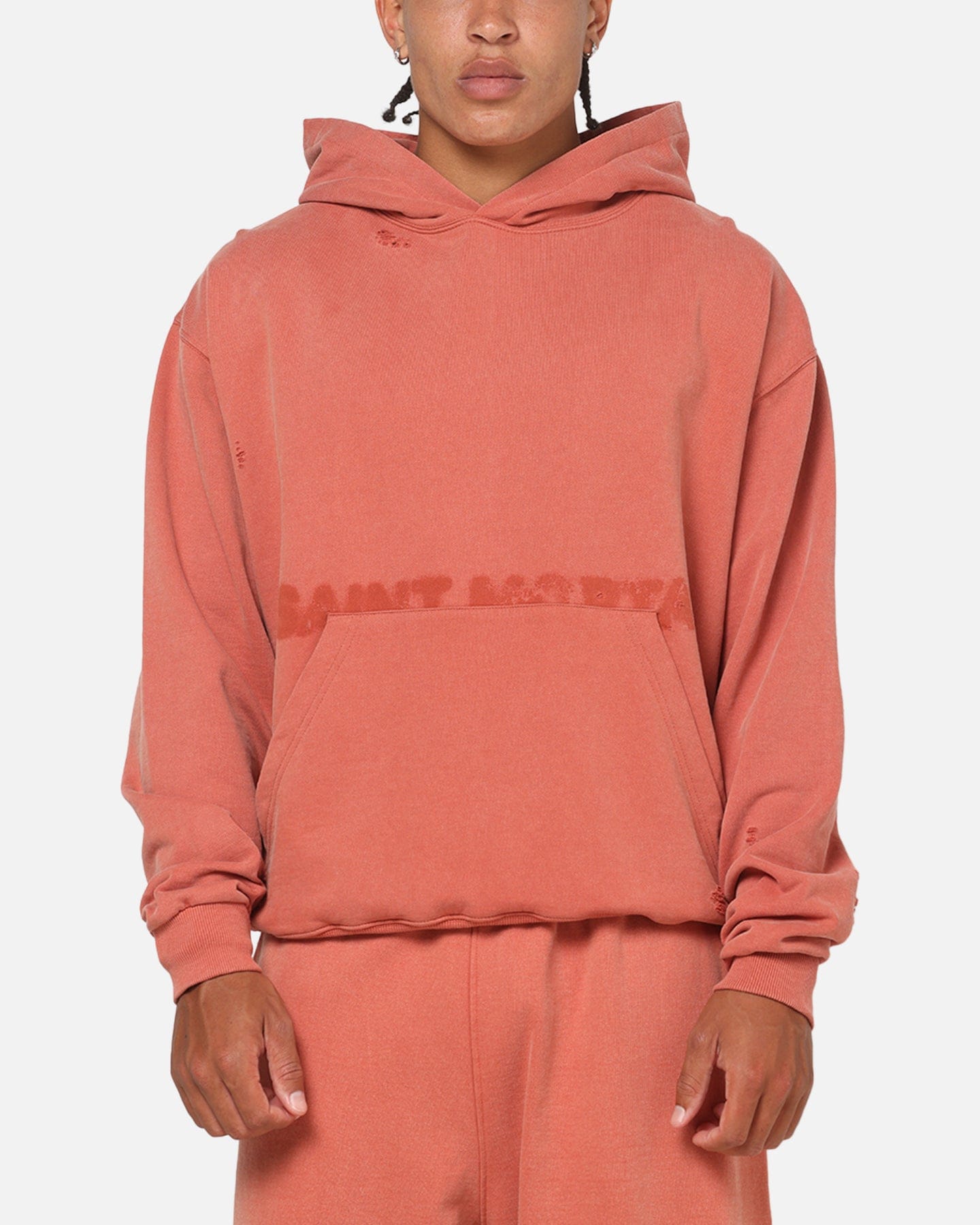 Saint Morta Apocalypse Boxy Hoodie Washed Burnt Orange