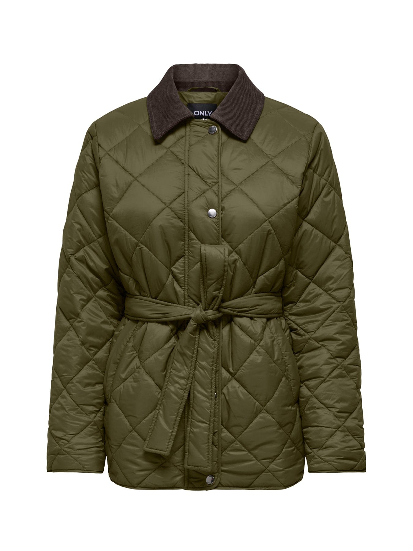 ONLY Tahia Cord Mix Quilted Jacket Green